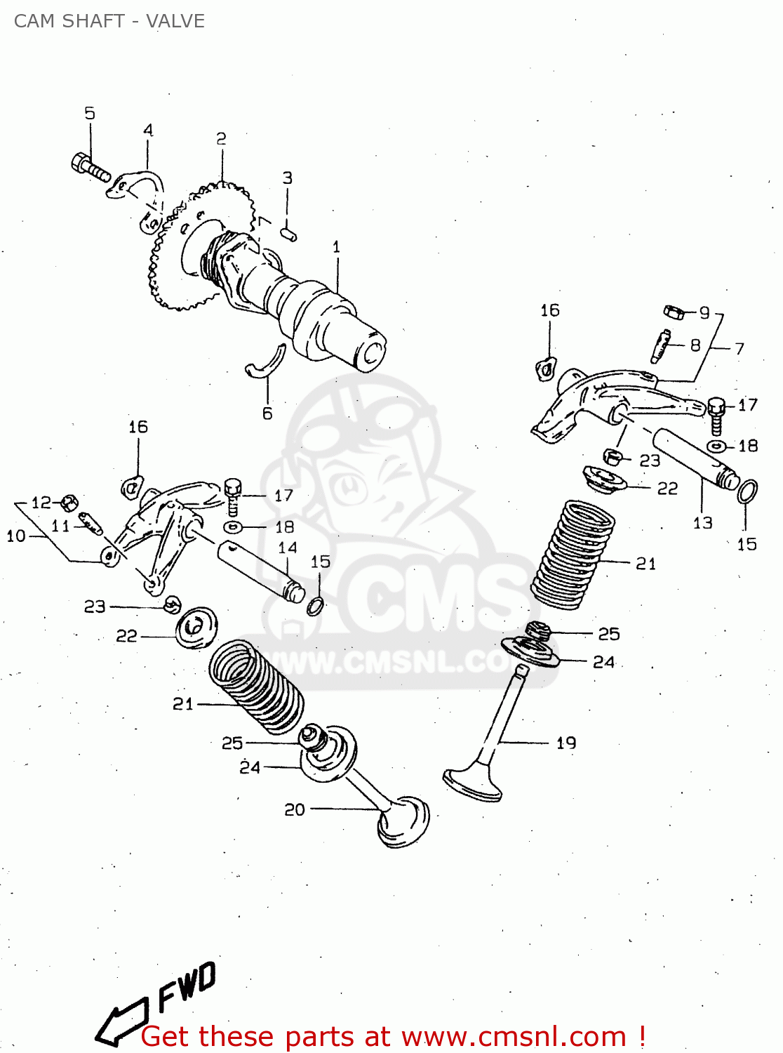 CAM SHAFT - VALVE GN250E 1998 (W) GENERAL (E01)