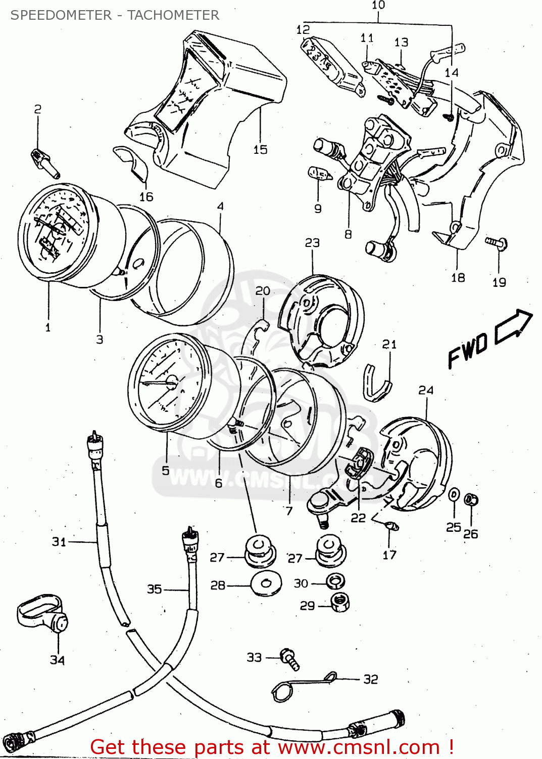 SPEEDOMETER - TACHOMETER GN250E 1999 (X) GENERAL (E01)