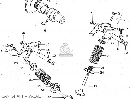 CAM SHAFT - VALVE - GN250E 1999 (X) GENERAL (E01)