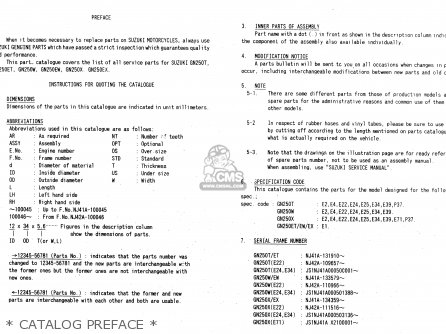 * CATALOG PREFACE * - GN250E 1999 (X) GENERAL (E01)