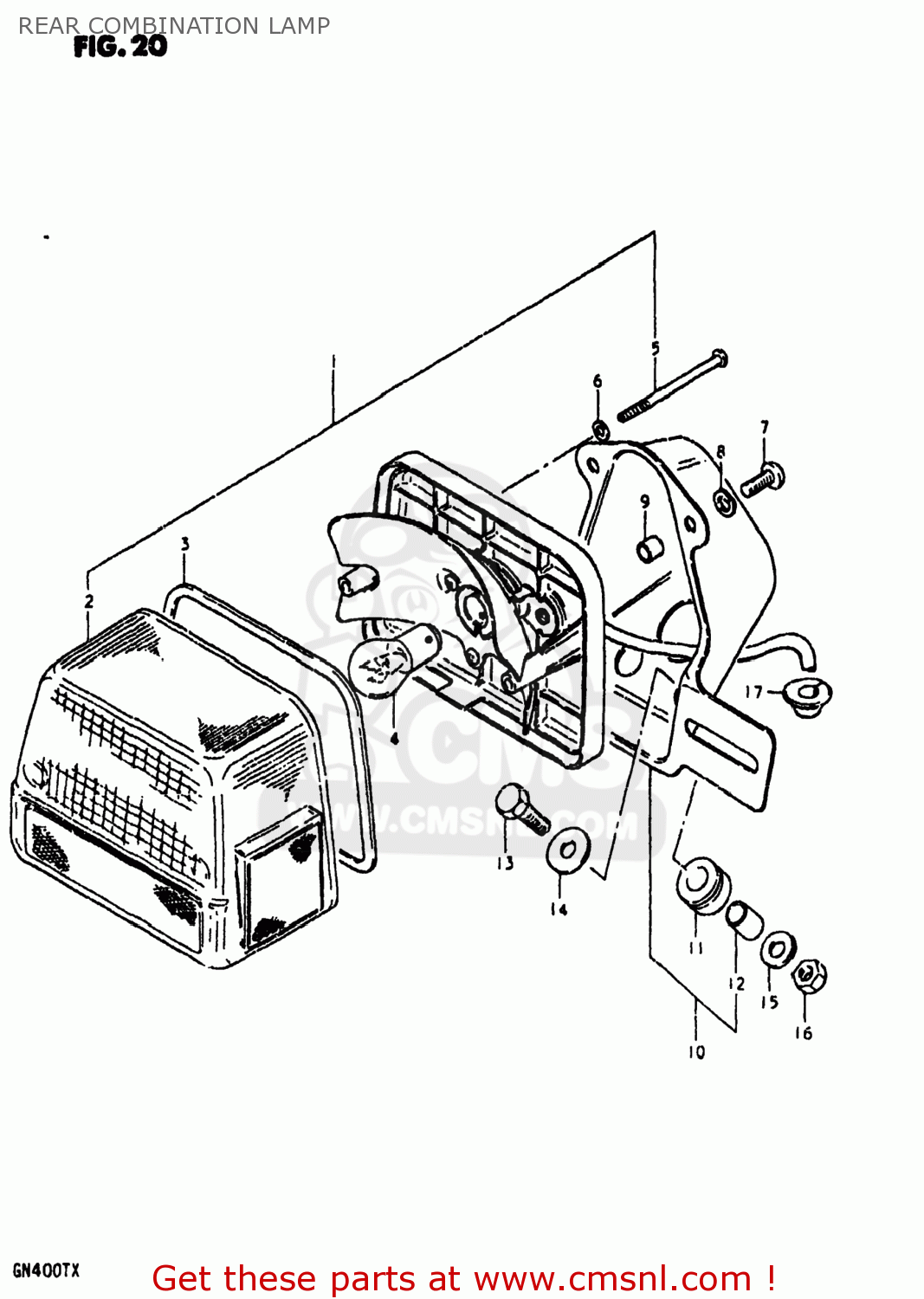 REAR COMBINATION LAMP GN400T 1980 (T) USA (E03)