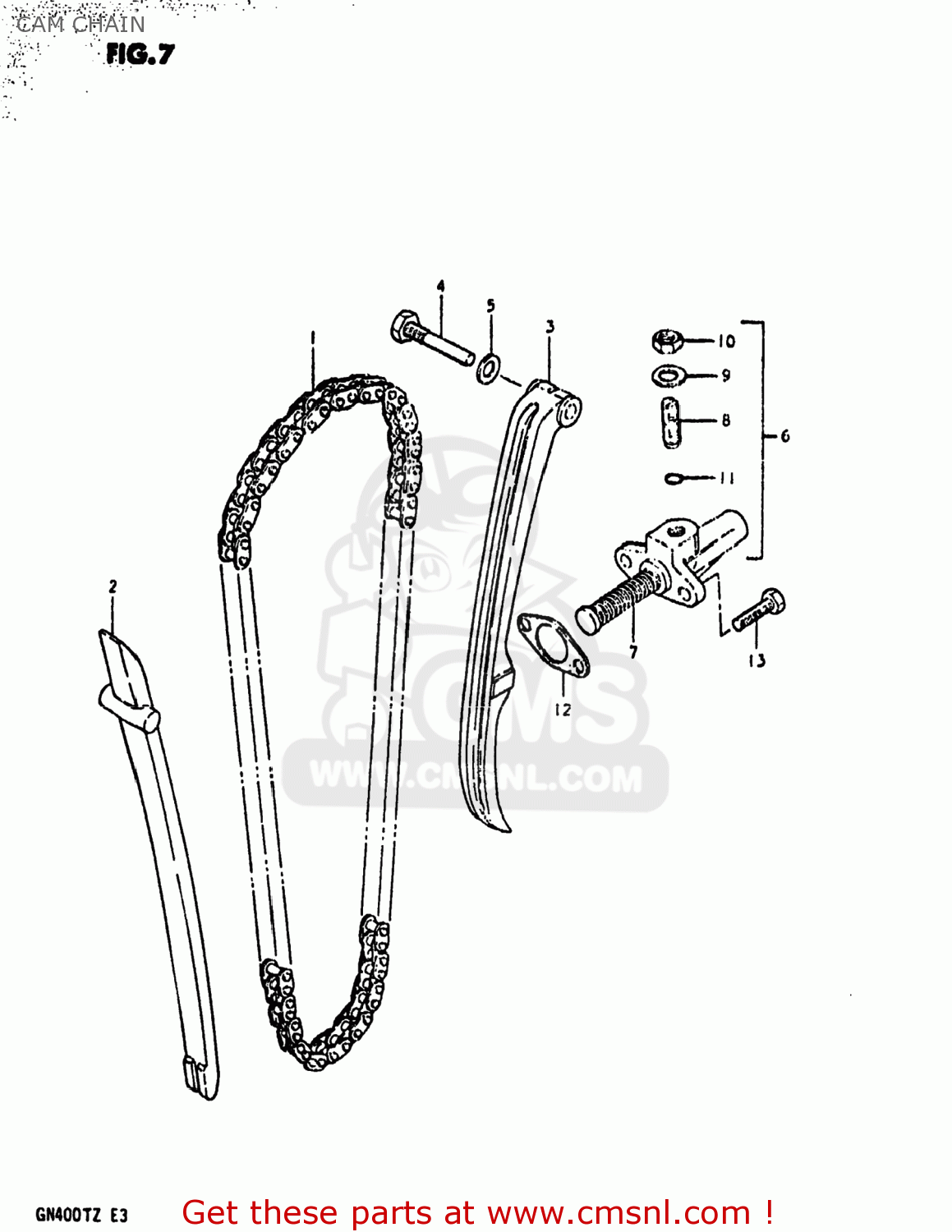 CAM CHAIN GN400T 1982 (Z) USA (E03)