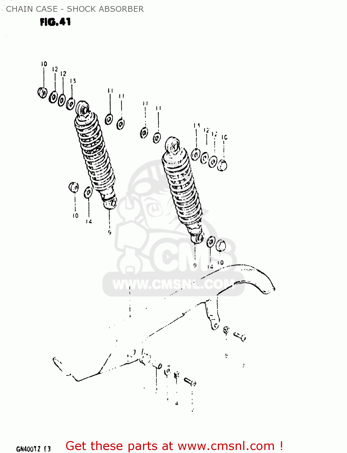 CHAIN CASE - SHOCK ABSORBER GN400T 1982 (Z) USA (E03)