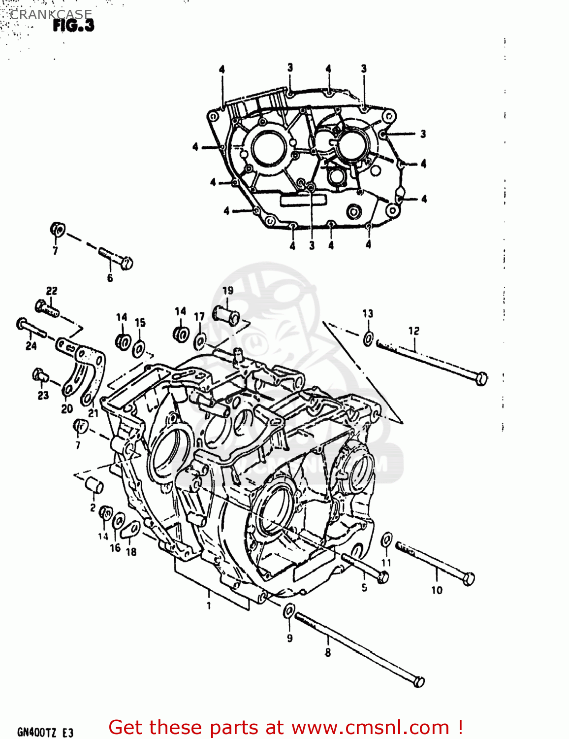 CRANKCASE GN400T 1982 (Z) USA (E03)