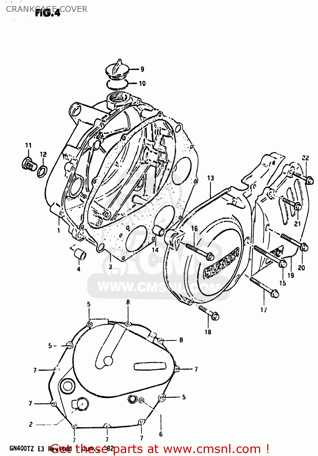 CRANKCASE COVER GN400T 1982 (Z) USA (E03)