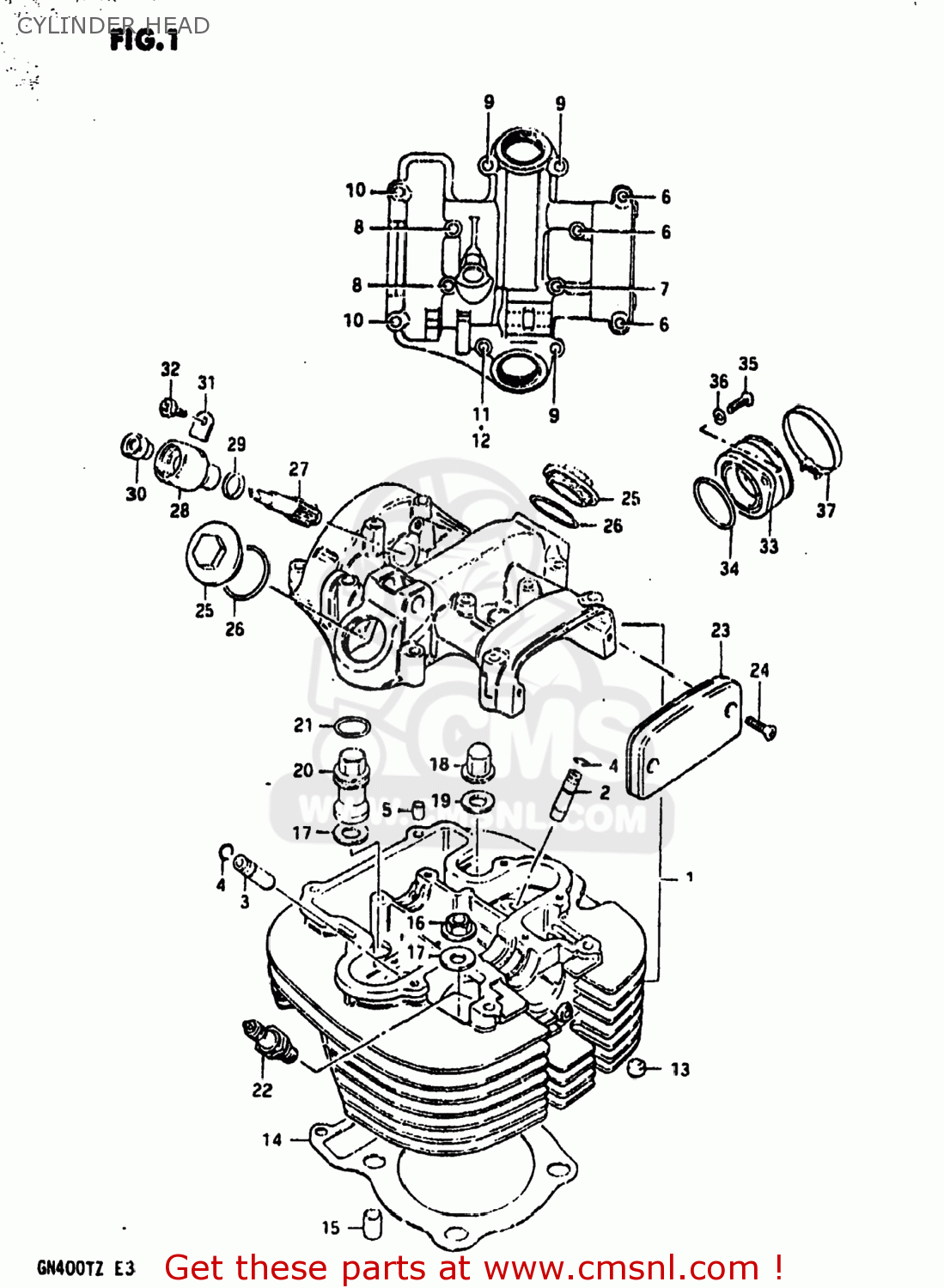 CYLINDER HEAD GN400T 1982 (Z) USA (E03)