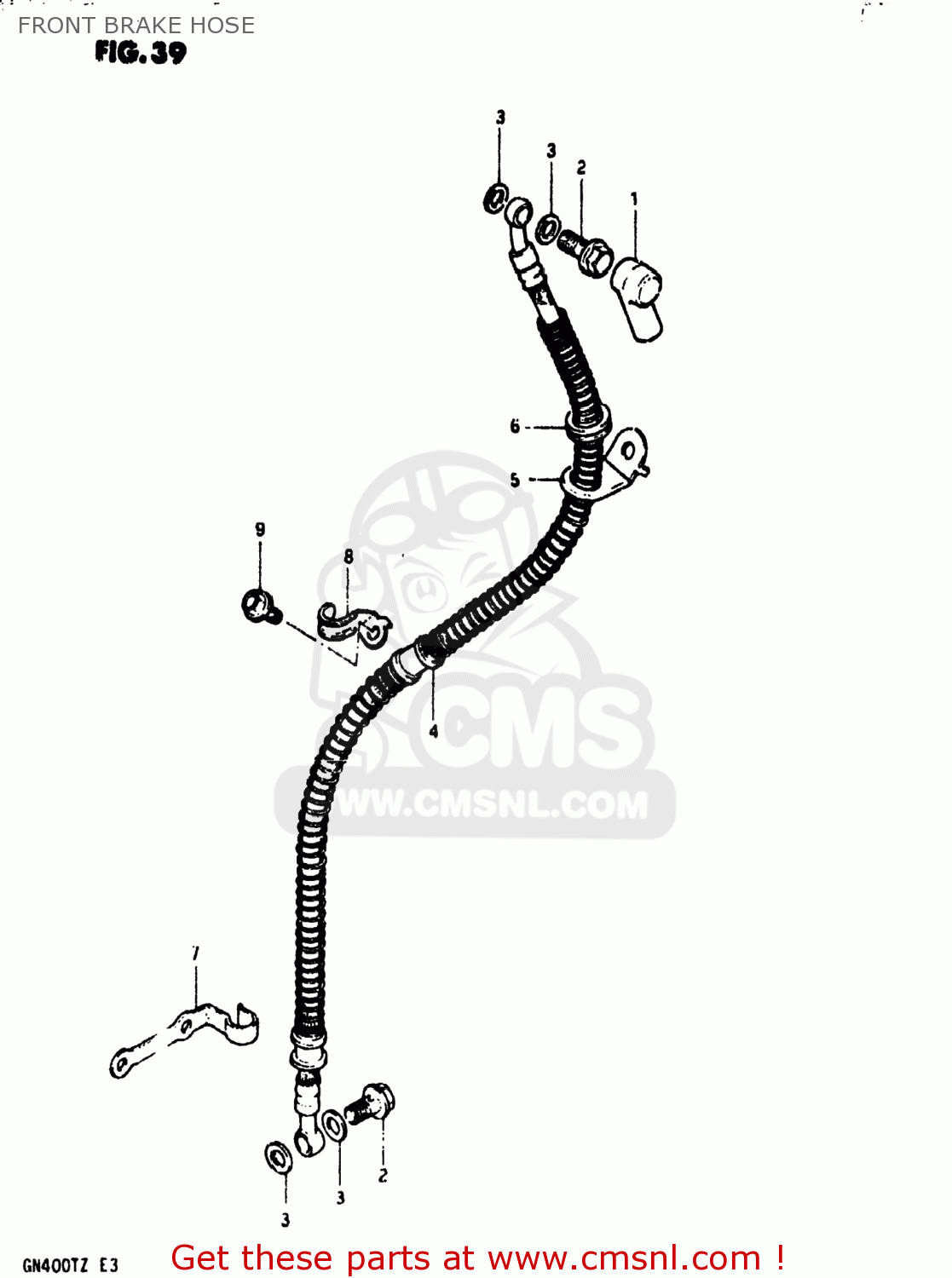 FRONT BRAKE HOSE GN400T 1982 (Z) USA (E03)
