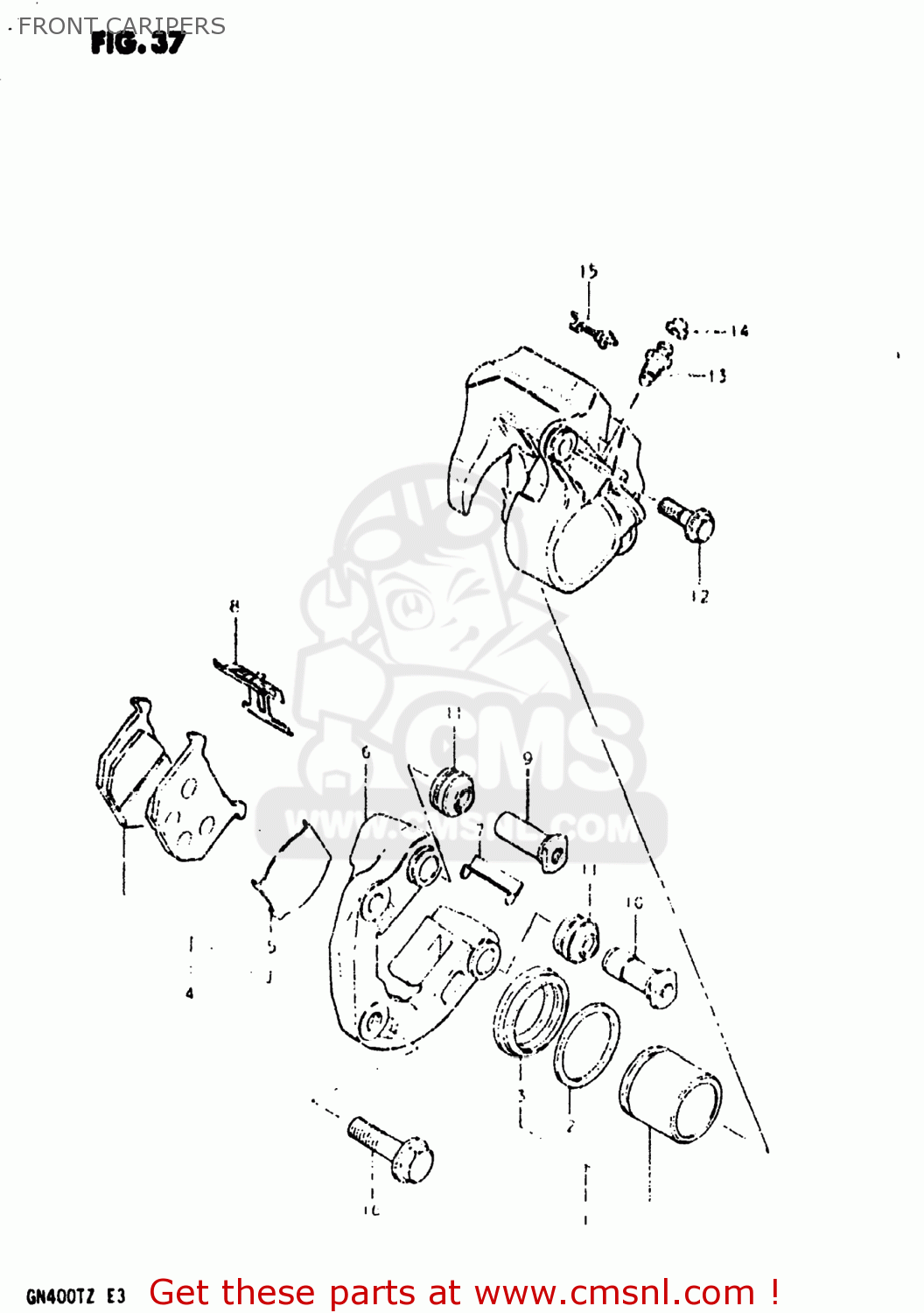 FRONT CARIPERS GN400T 1982 (Z) USA (E03)