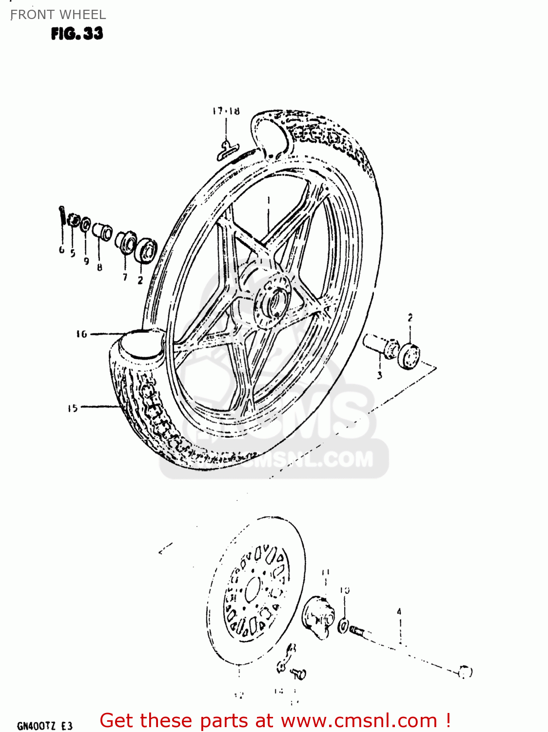 FRONT WHEEL GN400T 1982 (Z) USA (E03)