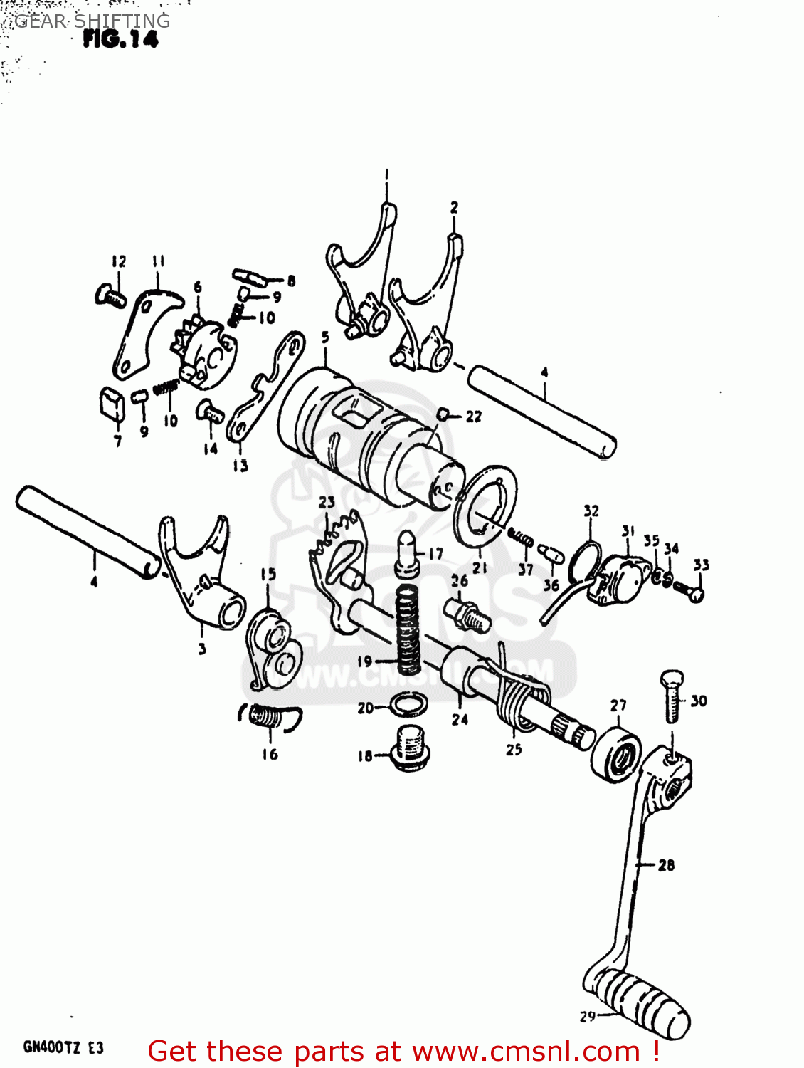 GEAR SHIFTING GN400T 1982 (Z) USA (E03)