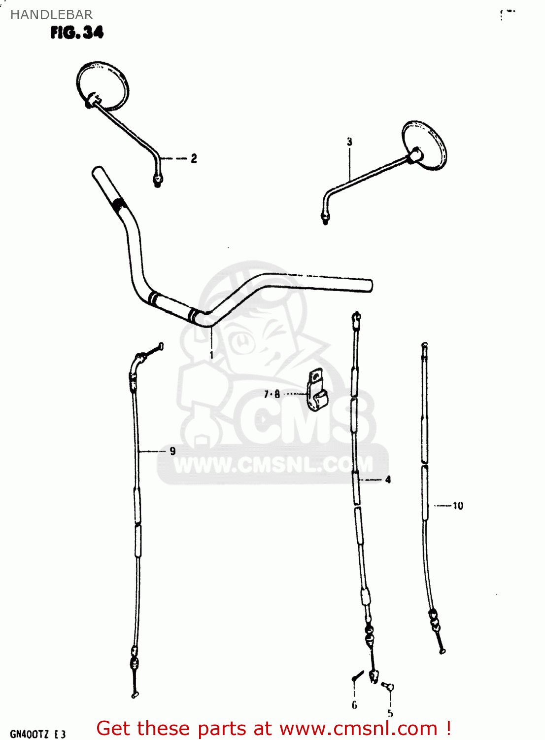 HANDLEBAR GN400T 1982 (Z) USA (E03)