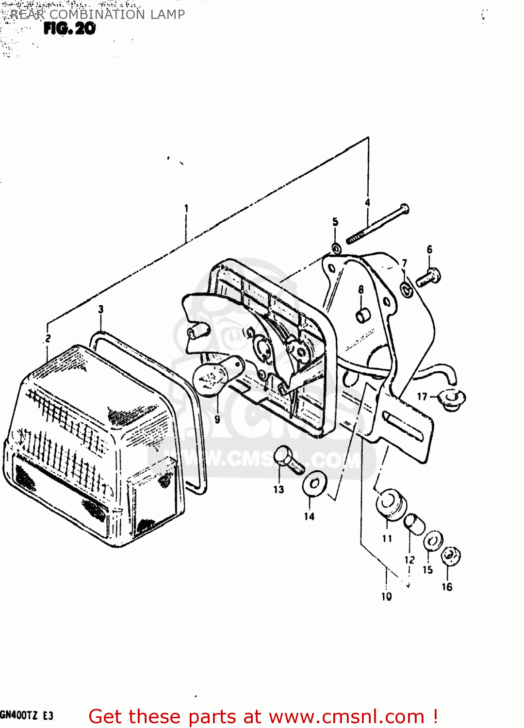 REAR COMBINATION LAMP GN400T 1982 (Z) USA (E03)