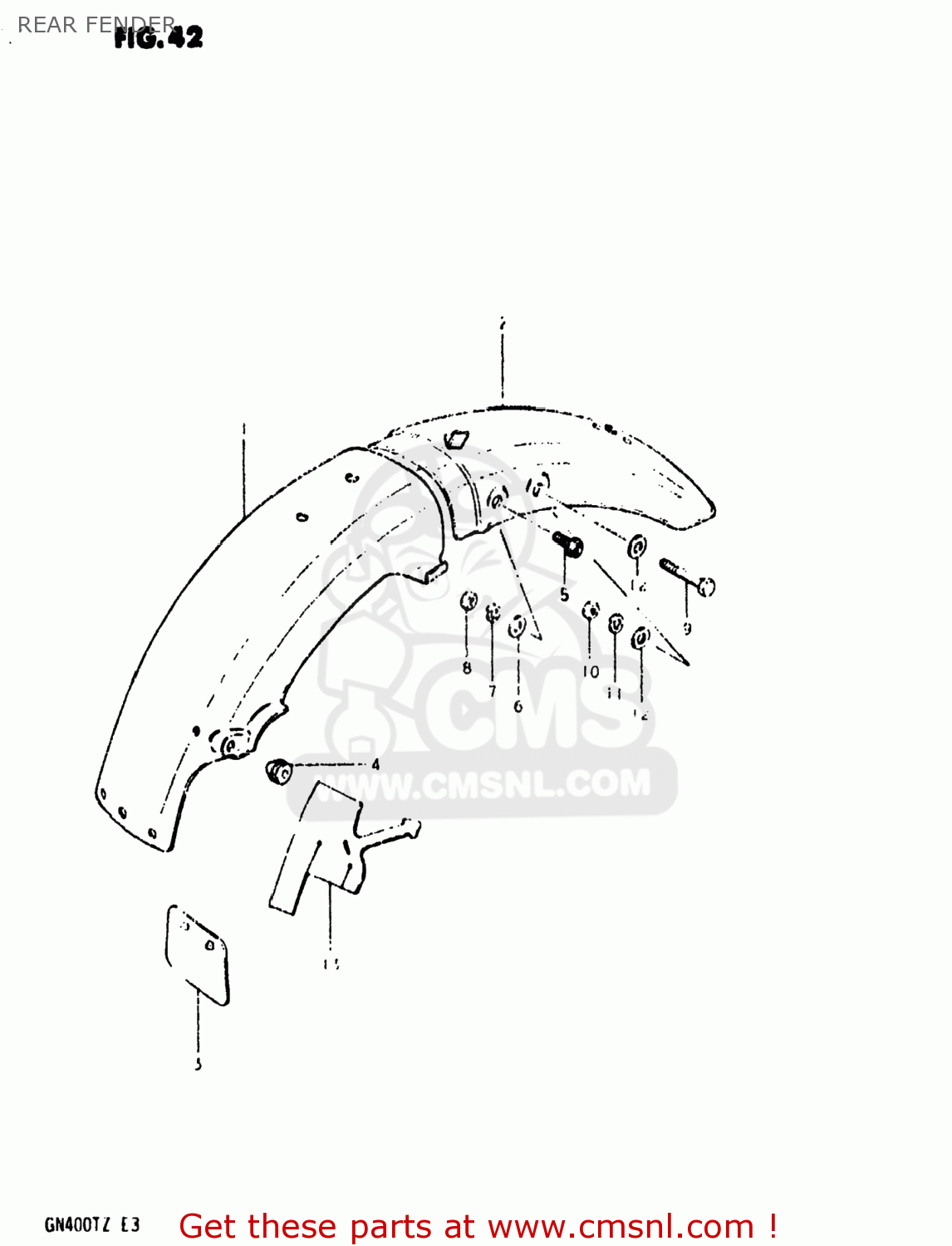 REAR FENDER GN400T 1982 (Z) USA (E03)