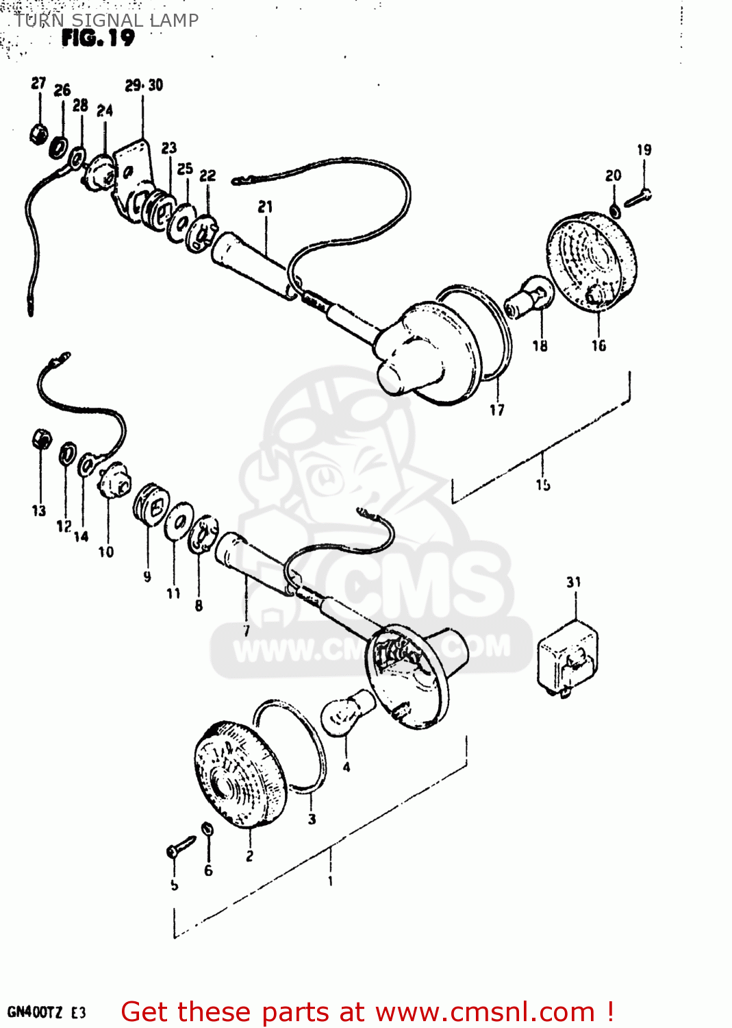 TURN SIGNAL LAMP GN400T 1982 (Z) USA (E03)