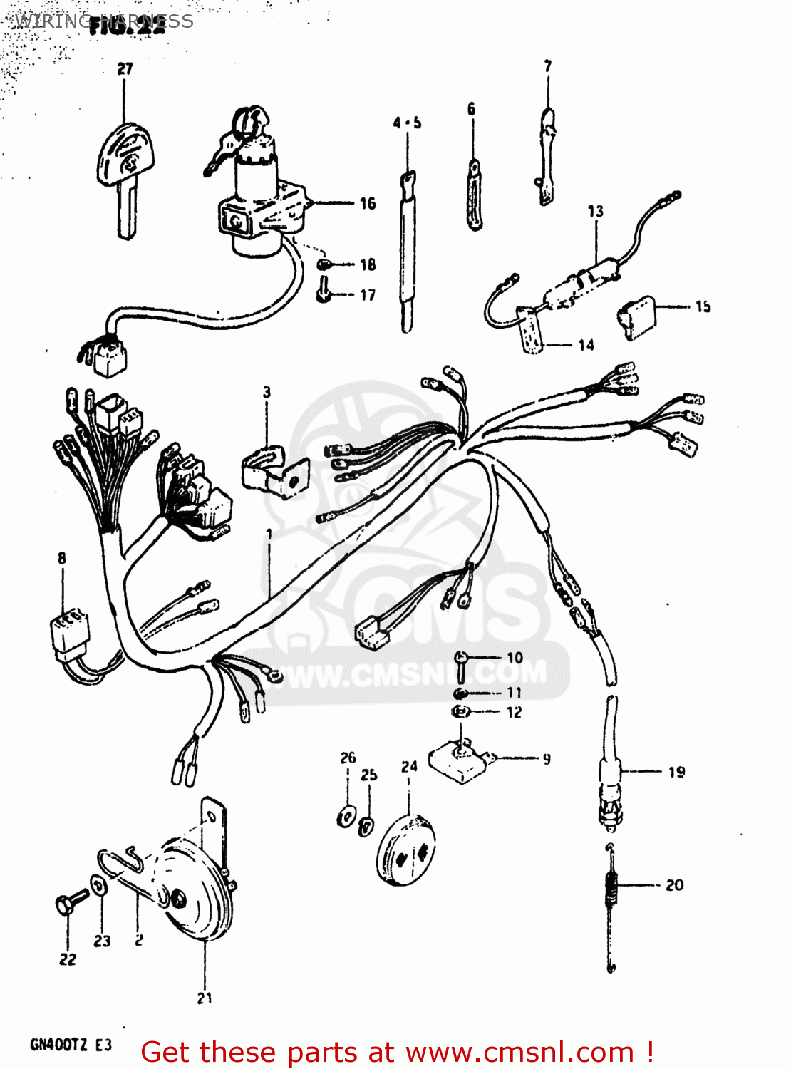 WIRING HARNESS GN400T 1982 (Z) USA (E03)