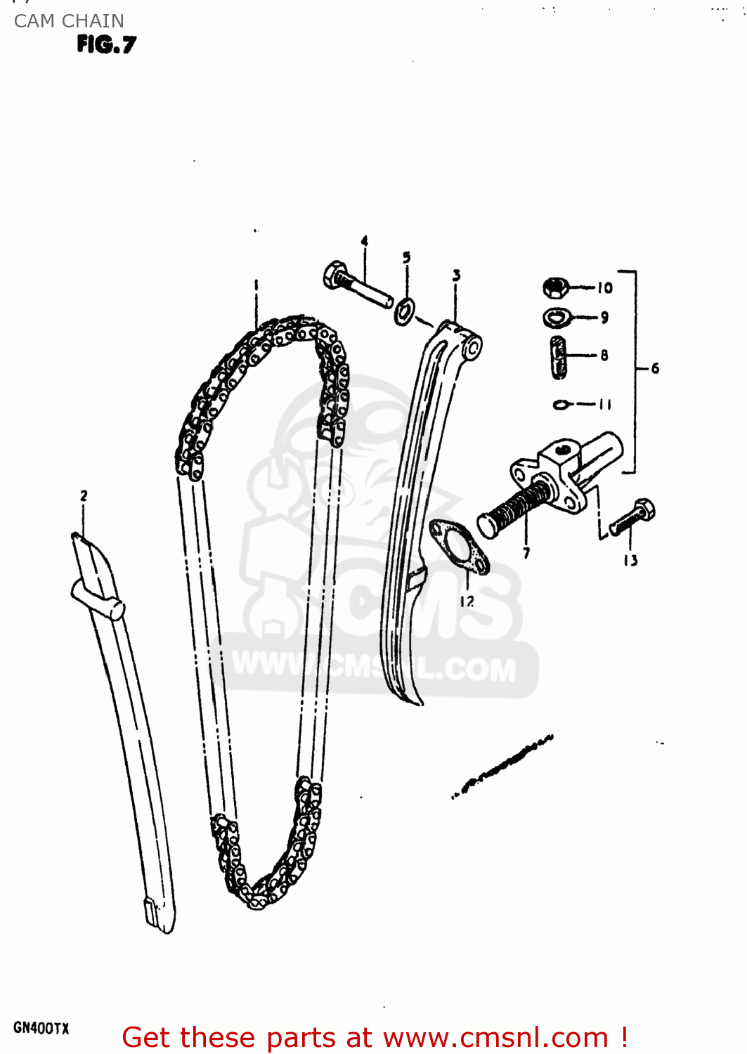 CAM CHAIN GN400TX 1981 (X) USA (E03)