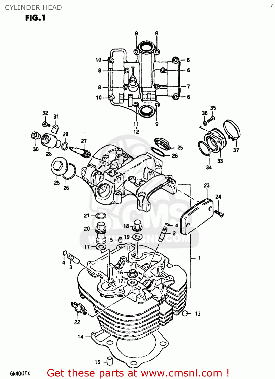 CYLINDER HEAD GN400TX 1981 (X) USA (E03)