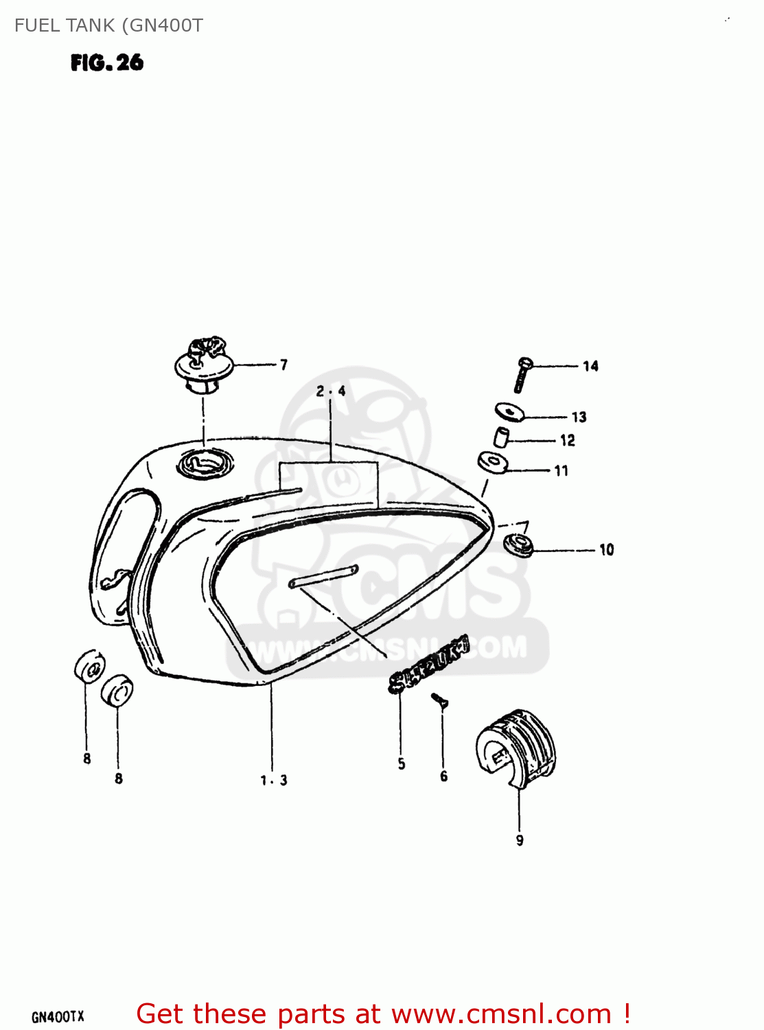 FUEL TANK (GN400T GN400TX 1981 (X) USA (E03)