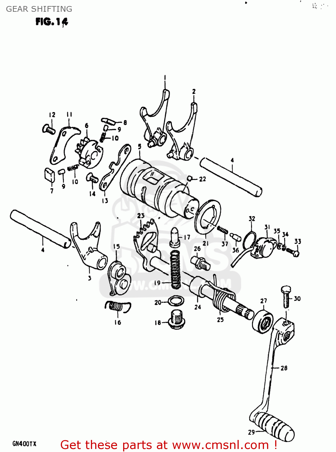 GEAR SHIFTING GN400TX 1981 (X) USA (E03)