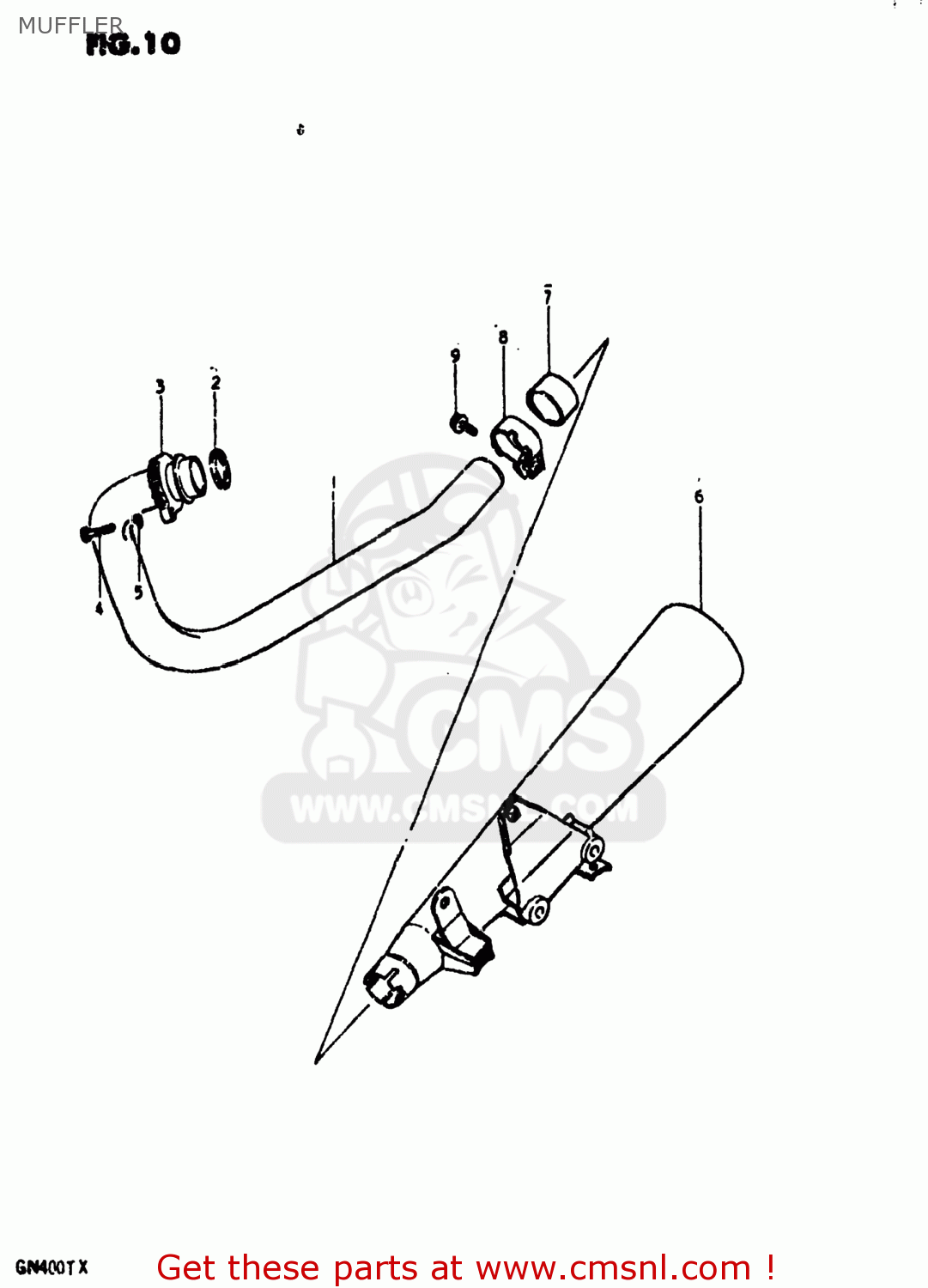 MUFFLER GN400TX 1981 (X) USA (E03)