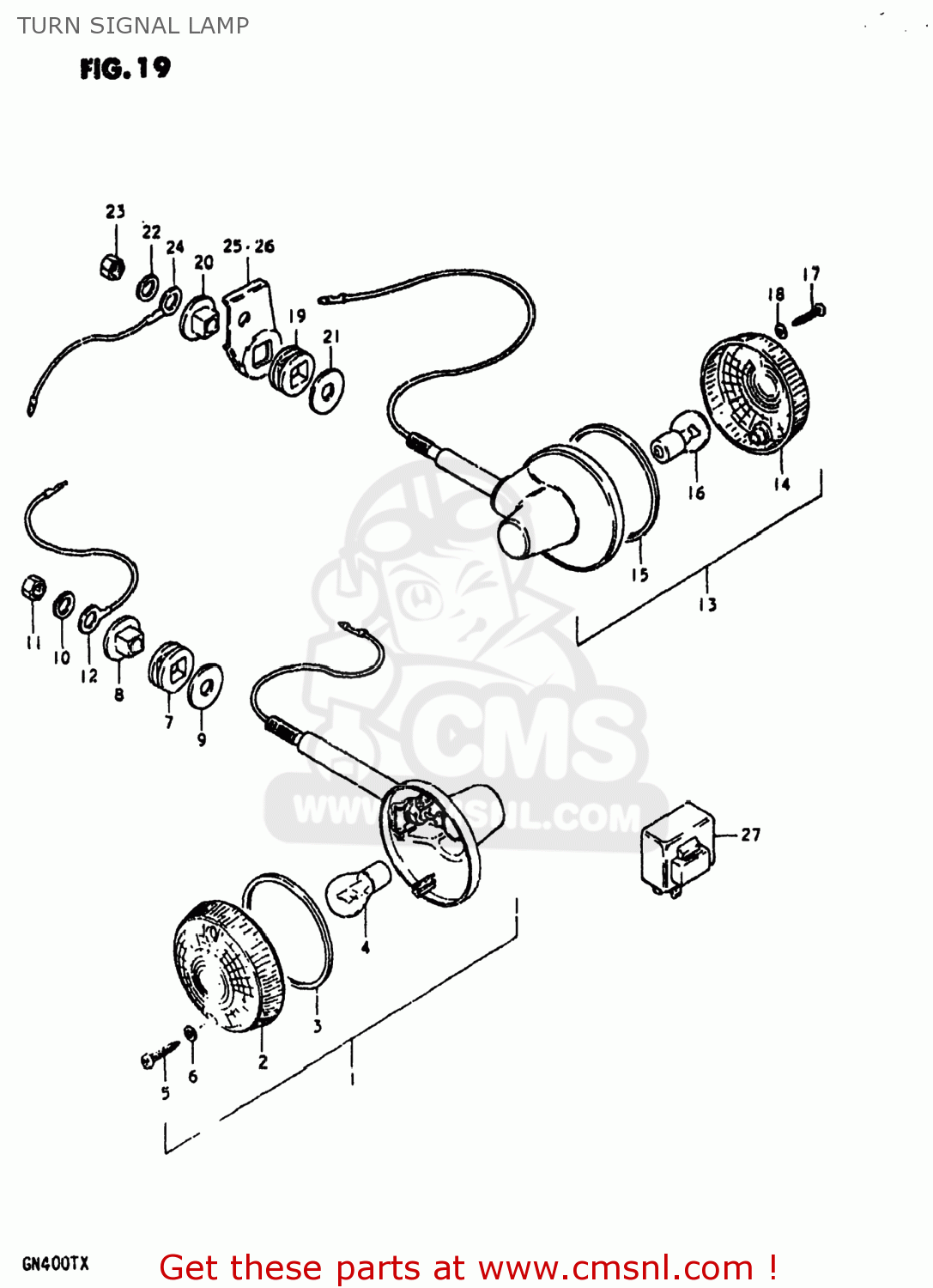 TURN SIGNAL LAMP GN400TX 1981 (X) USA (E03)