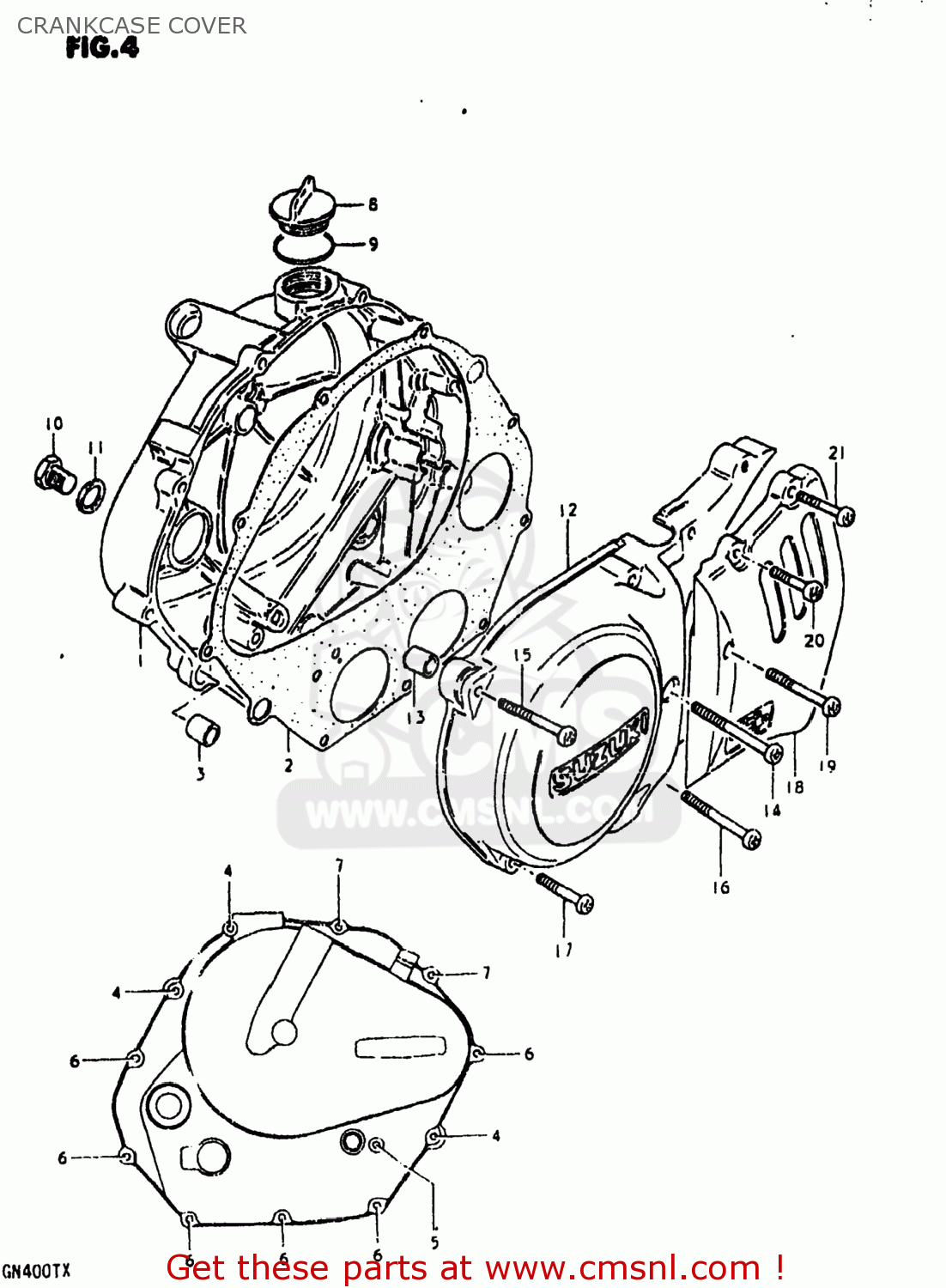 CRANKCASE COVER GN400XT 1980 (T) USA (E03)