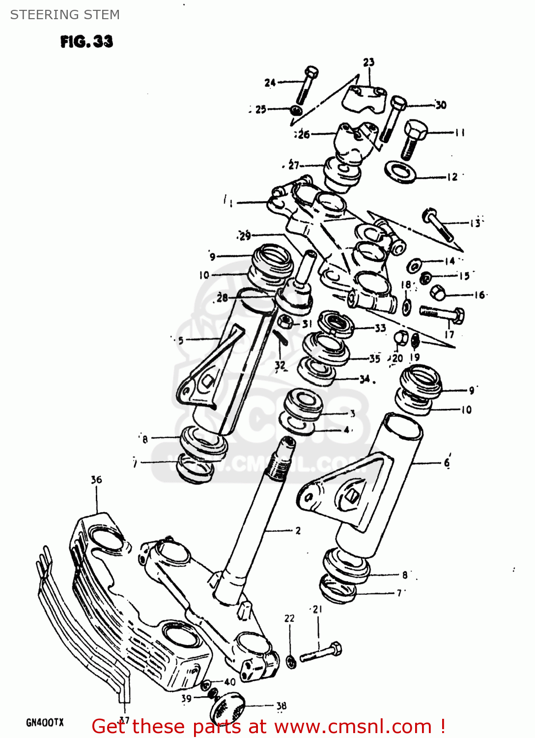 STEERING STEM GN400XT 1980 (T) USA (E03)