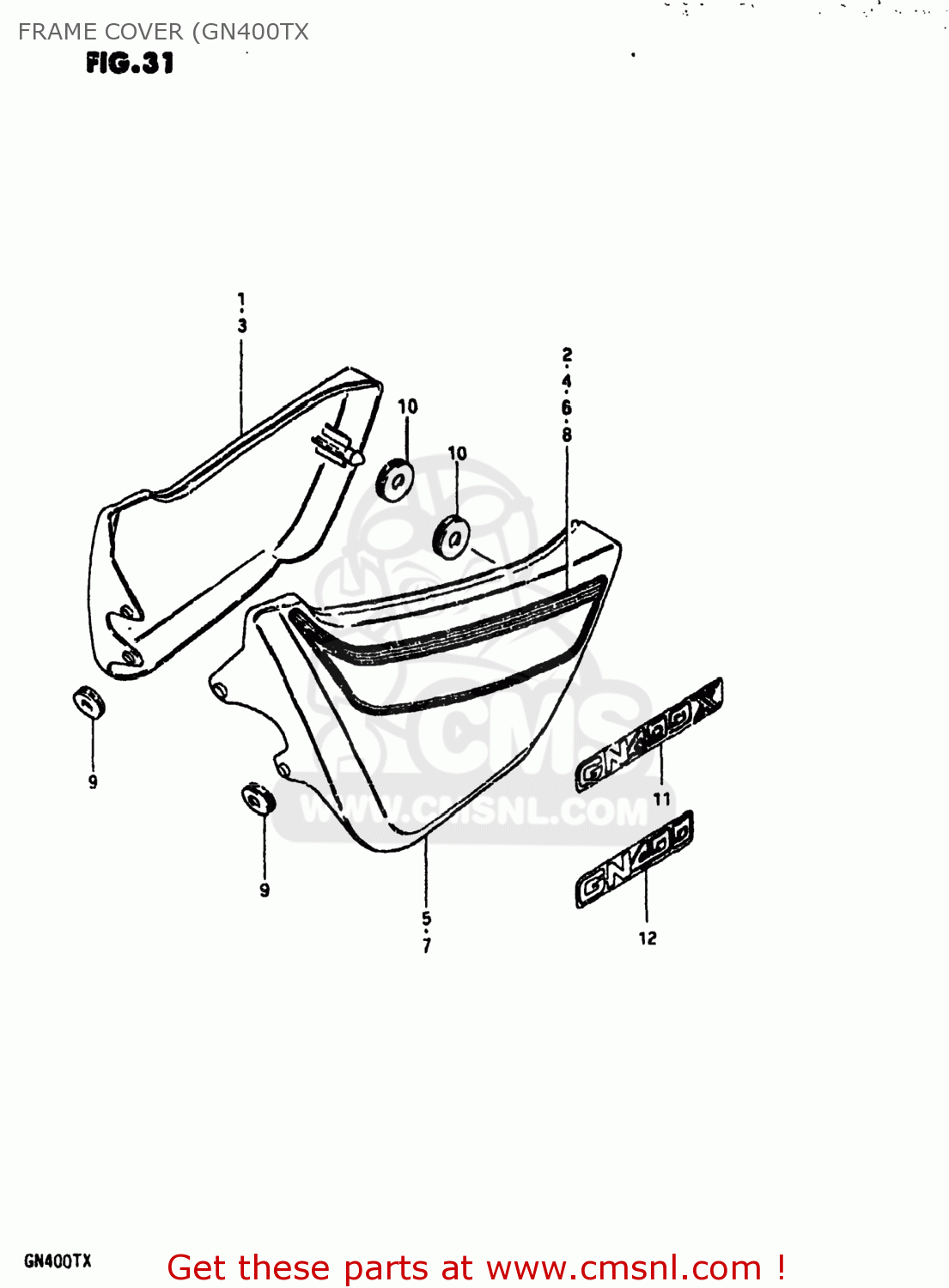 FRAME COVER (GN400TX GN400XX 1981 (X) USA (E03)