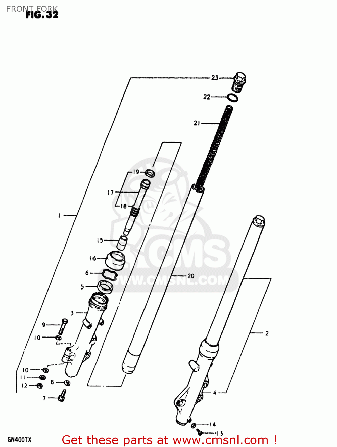 FRONT FORK GN400XX 1981 (X) USA (E03)