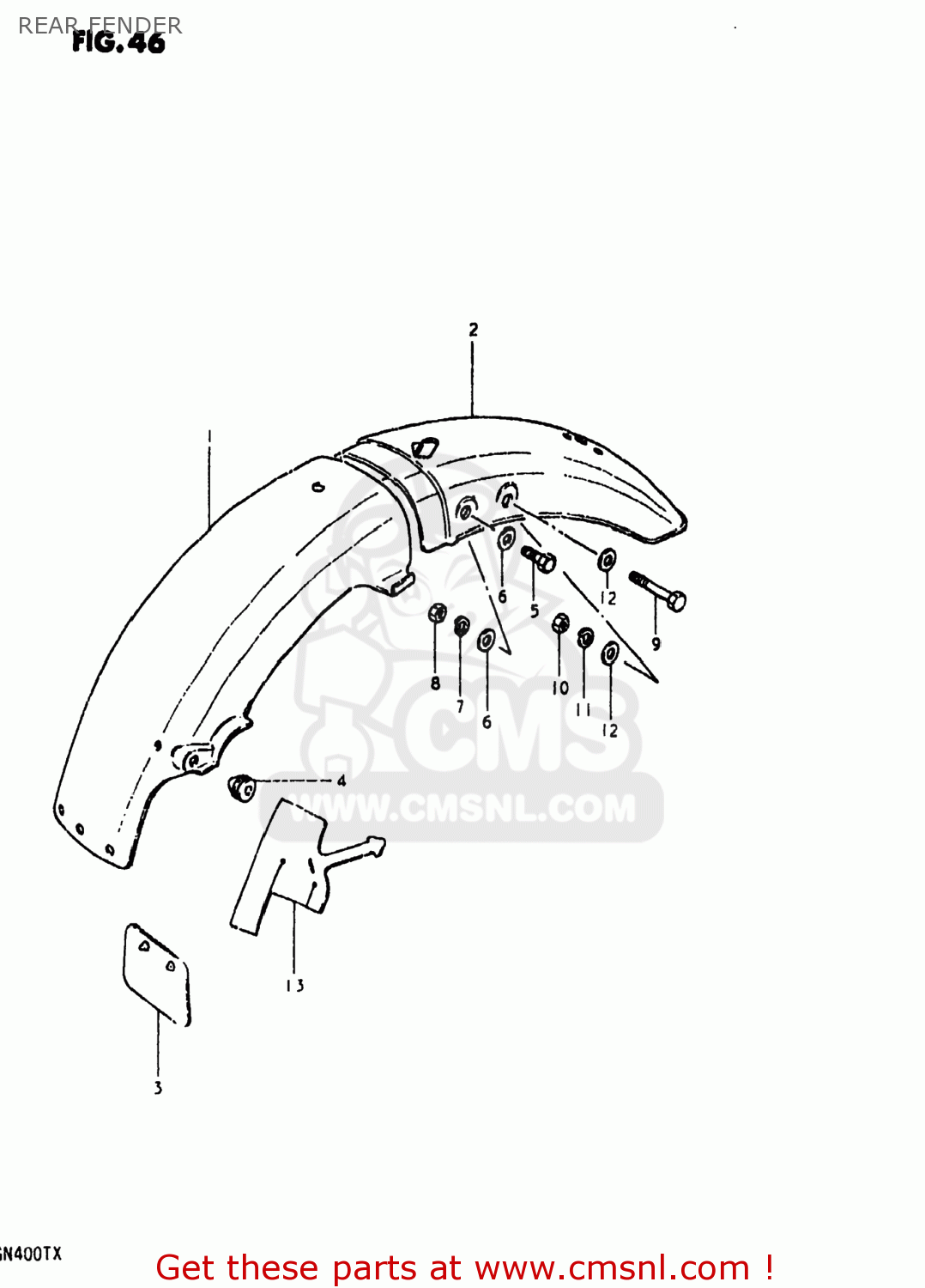 REAR FENDER GN400XX 1981 (X) USA (E03)