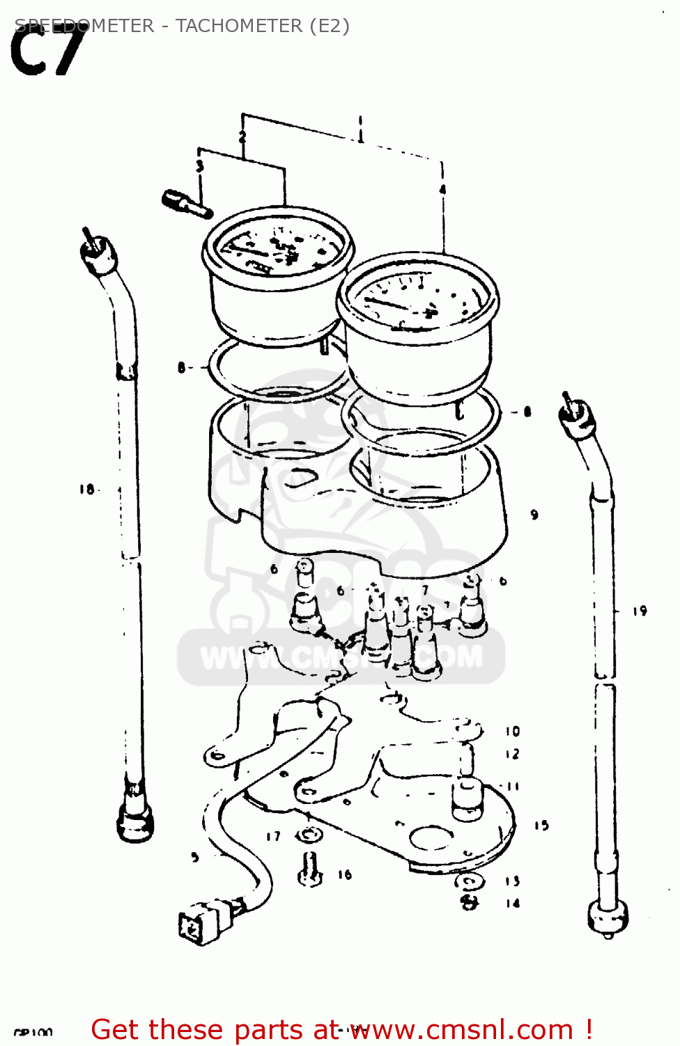 SPEEDOMETER - TACHOMETER (E2) GP100 1978 (C) (E01 E02 E06 E13 E14 E24 E30)