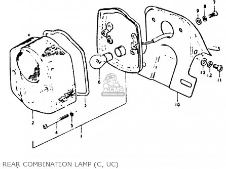 REAR COMBINATION LAMP (C, UC) - GP100 1978 (C) (E01 E02 E06 E13 E14 E24 E30)