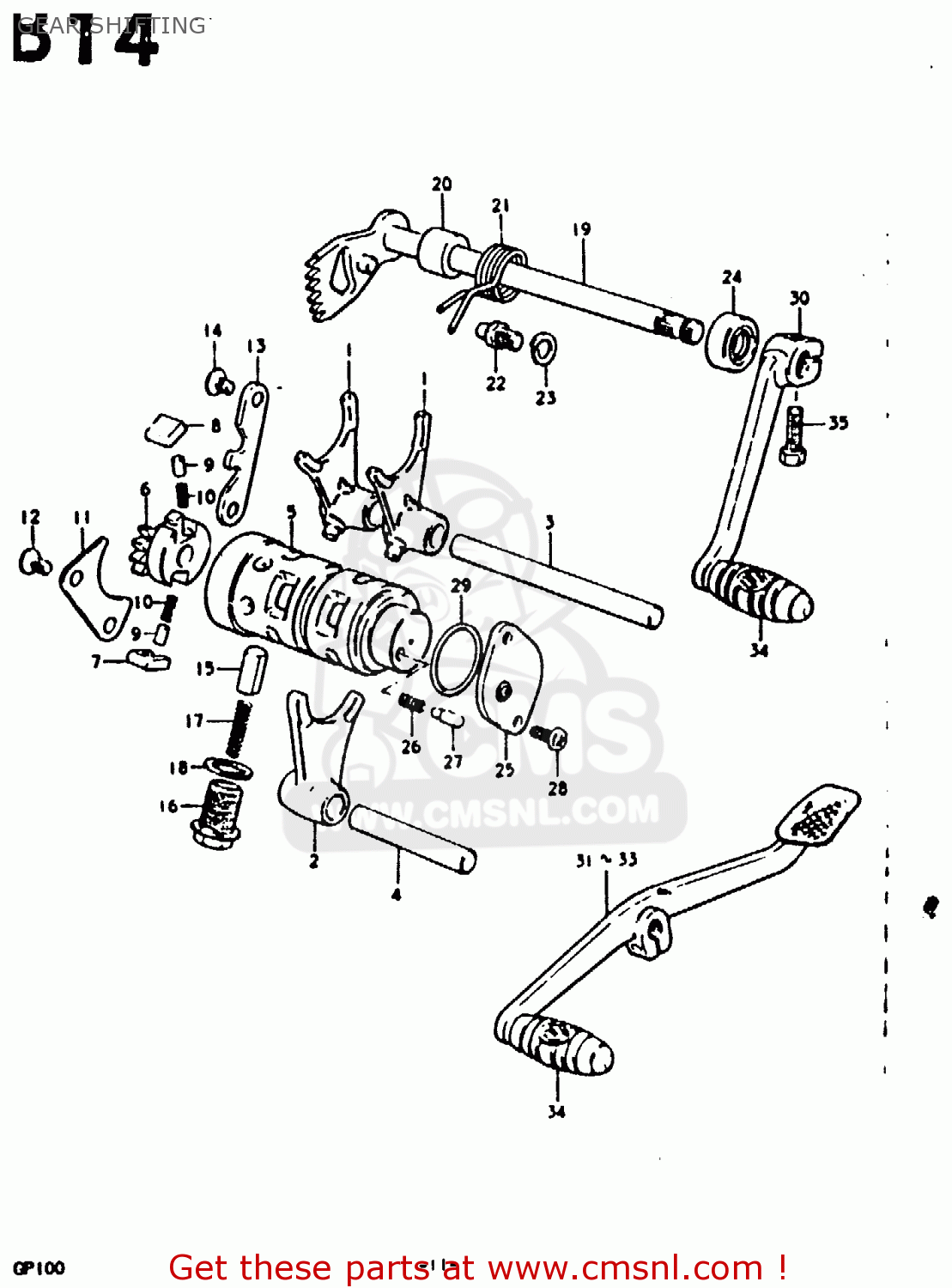 GEAR SHIFTING GP100 1979 (N) (E01 E02 E06 E13 E14 E24 E30)