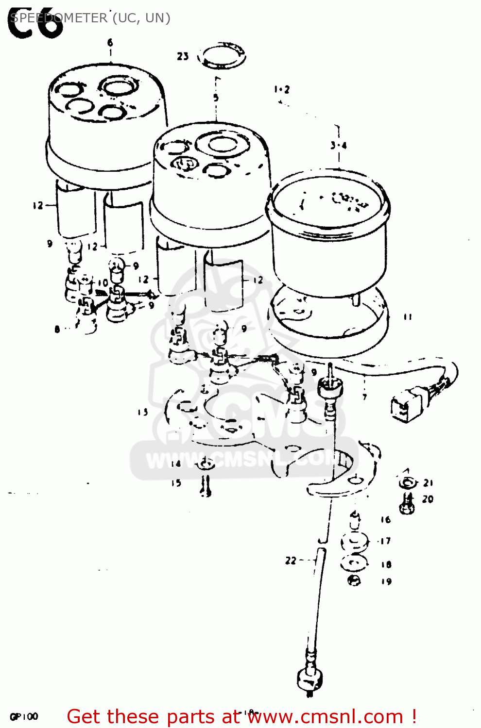 SPEEDOMETER (UC, UN) GP100 1979 (N) (E01 E02 E06 E13 E14 E24 E30)