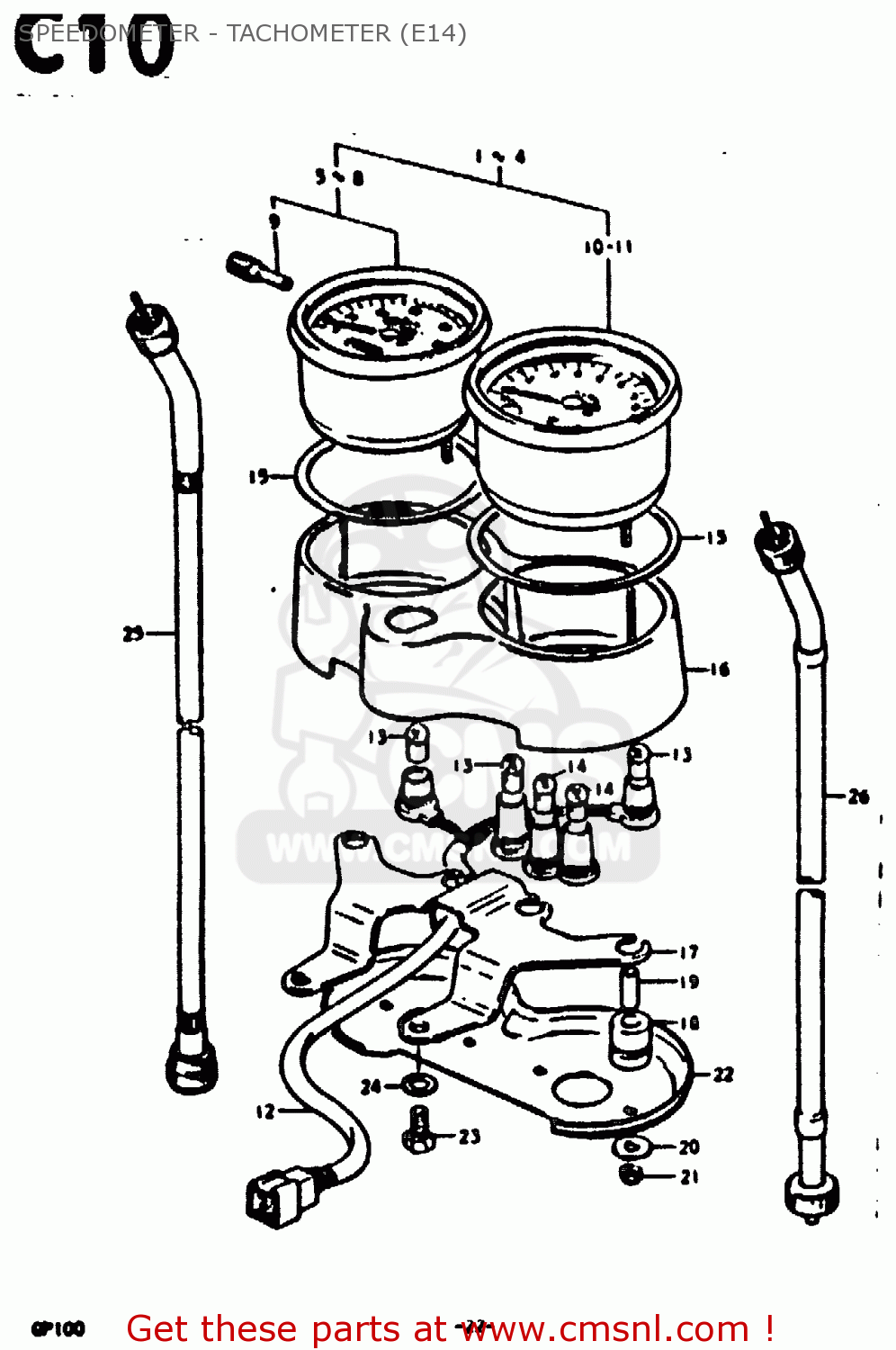 SPEEDOMETER - TACHOMETER (E14) GP100 1979 (N) (E01 E02 E06 E13 E14 E24 E30)