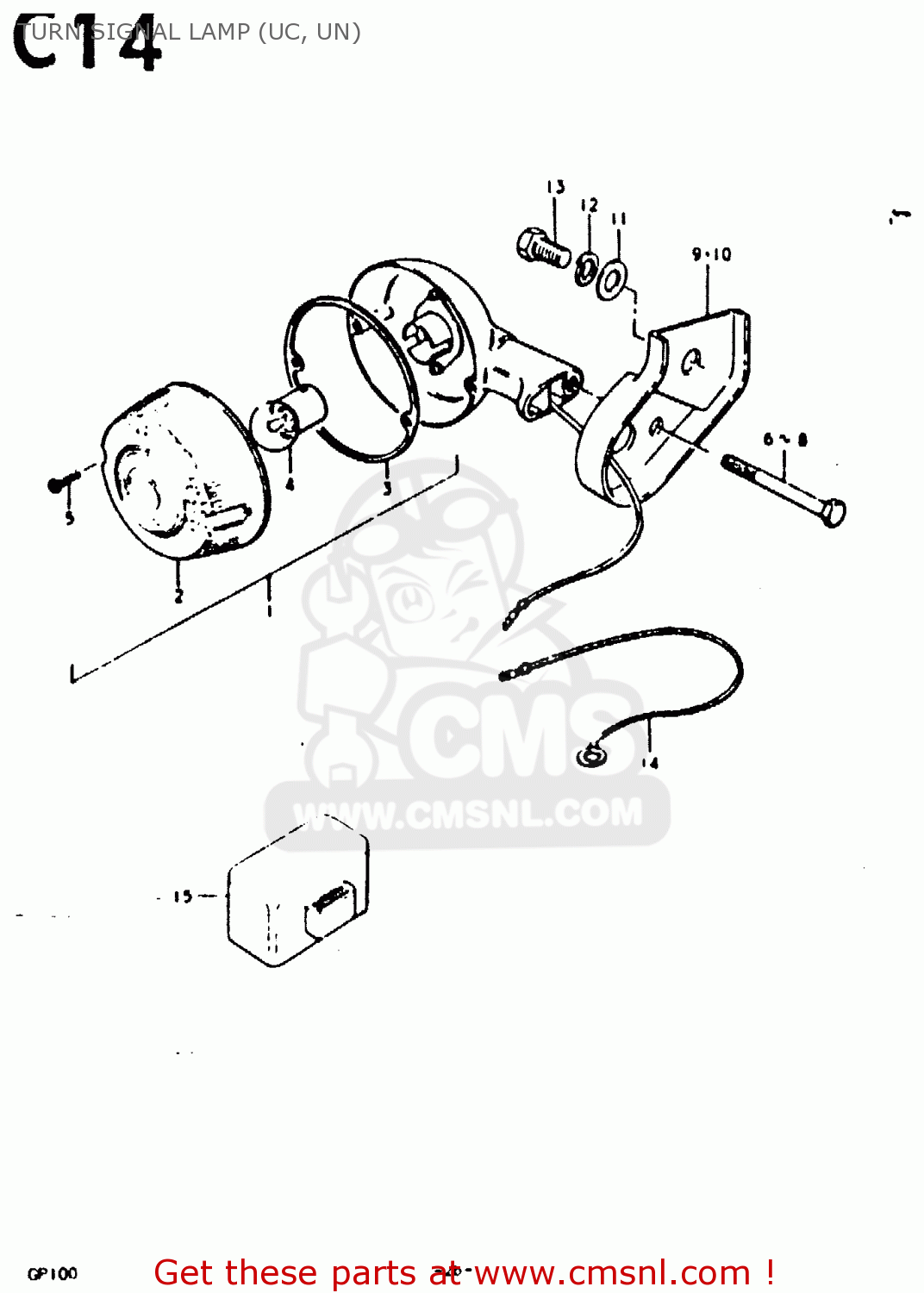 TURN SIGNAL LAMP (UC, UN) GP100 1979 (N) (E01 E02 E06 E13 E14 E24 E30)