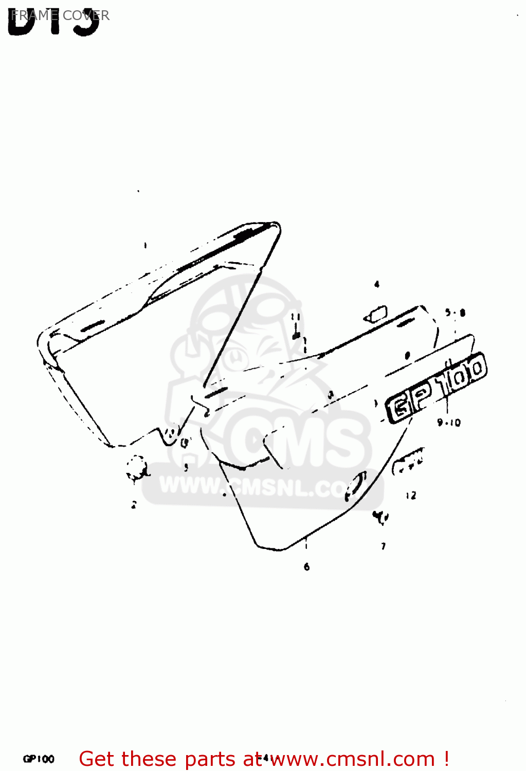 FRAME COVER GP100 1979 (N) (E01 E02 E06 E13 E14 E24 E30)