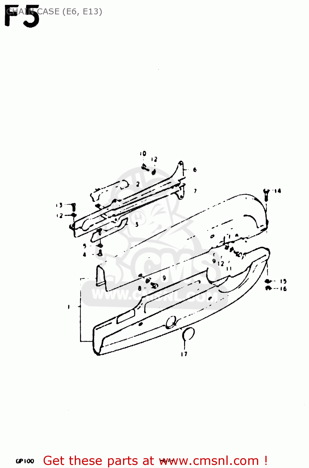 CHAIN CASE (E6, E13) GP100 1979 (N) (E01 E02 E06 E13 E14 E24 E30)