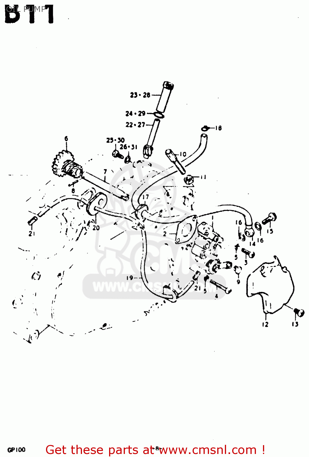 OIL PUMP GP100 1979 (N) (E01 E02 E06 E13 E14 E24 E30)