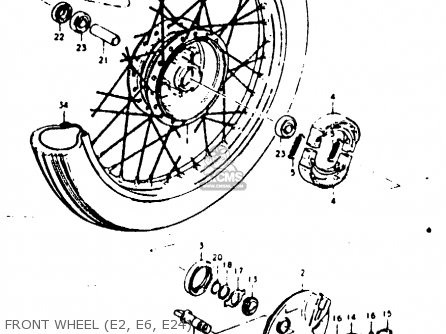 FRONT WHEEL (E2, E6, E24) - GP100 1979 (N) (E01 E02 E06 E13 E14 E24 E30)