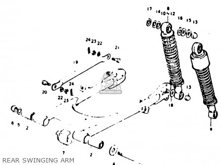 REAR SWINGING ARM - GP100 1979 (N) (E01 E02 E06 E13 E14 E24 E30)