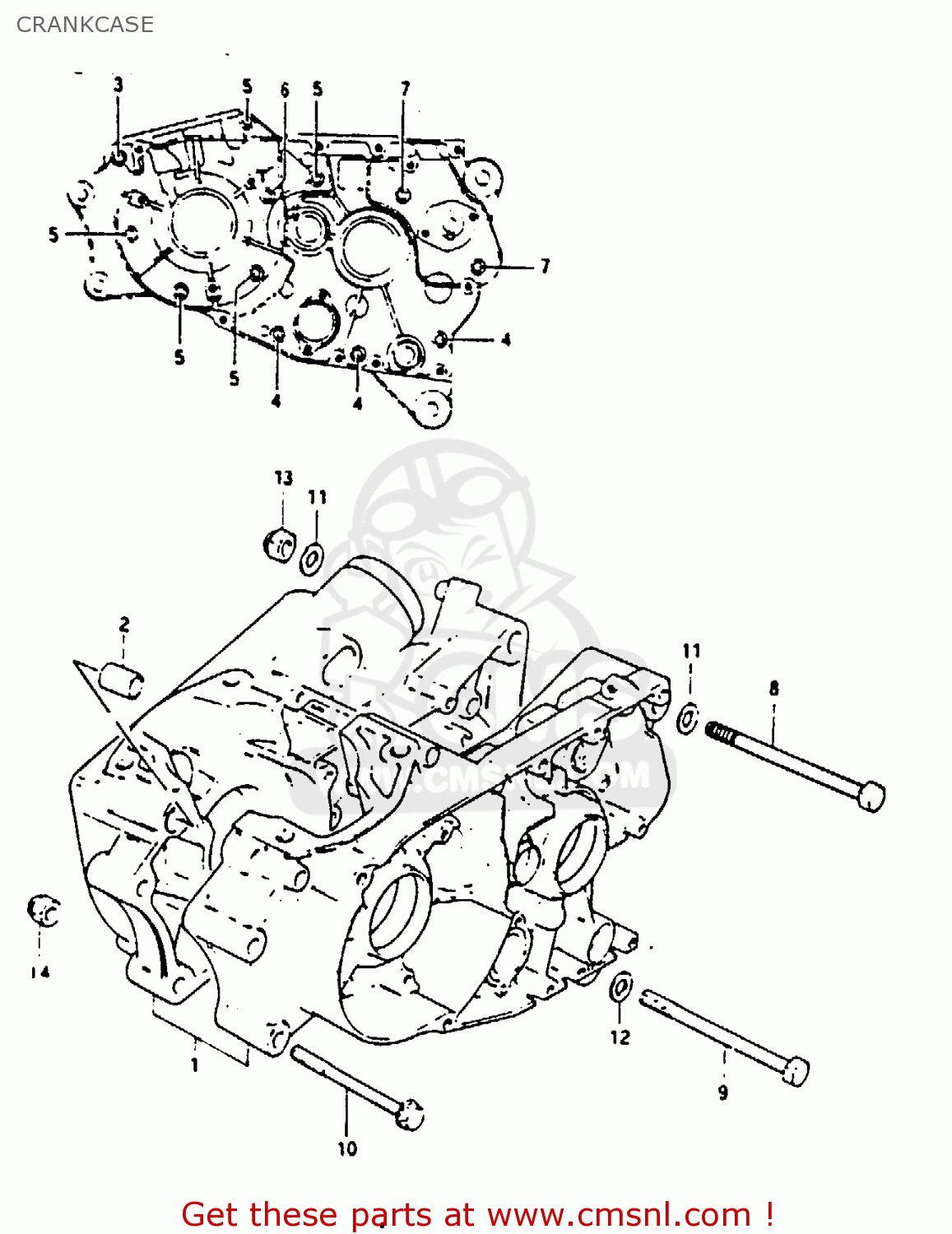 Suzuki GP100 1981 (X) UNITED KINGDOM (E02) CRANKCASE - buy original ...