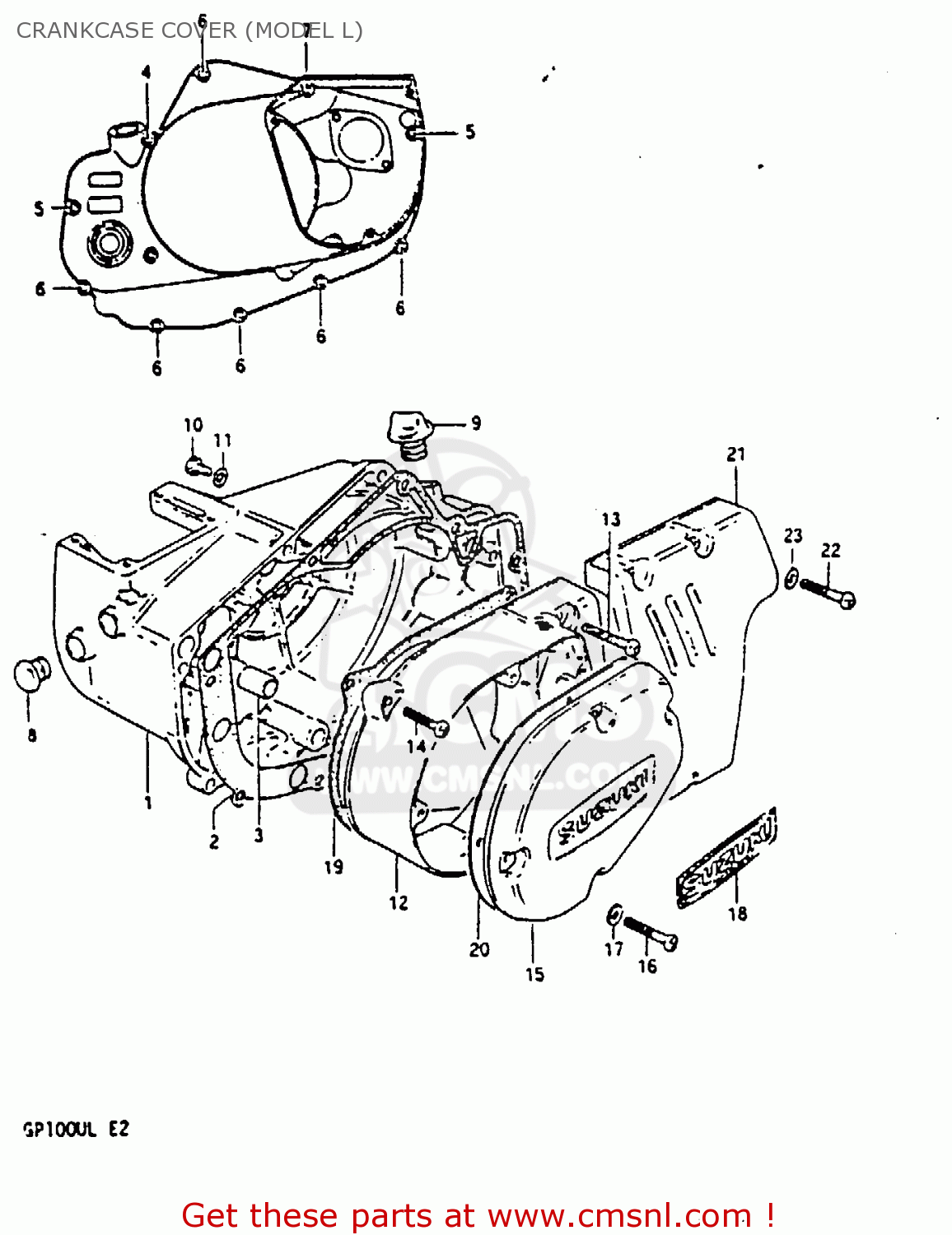 CRANKCASE COVER (MODEL L) GP100 1981 (X) UNITED KINGDOM (E02)