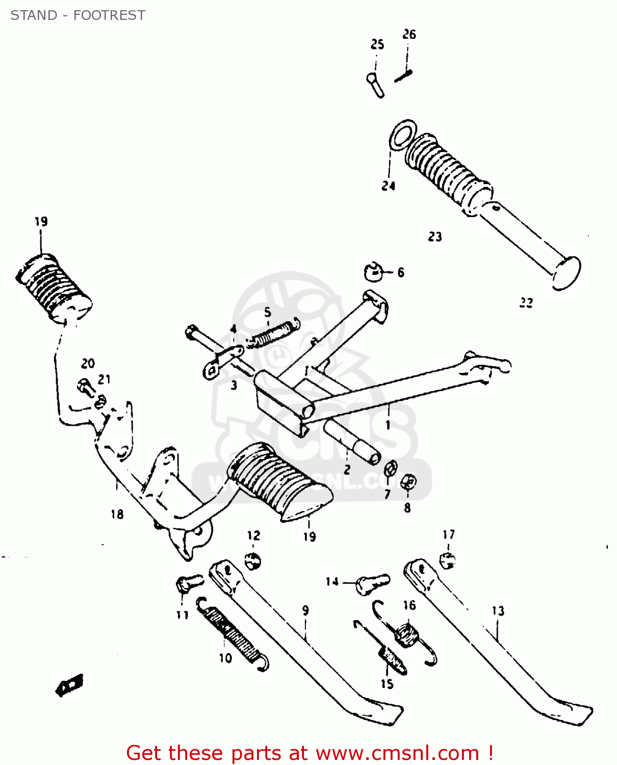 STAND - FOOTREST GP100 1983 (D) UNITED KINGDOM (E02)