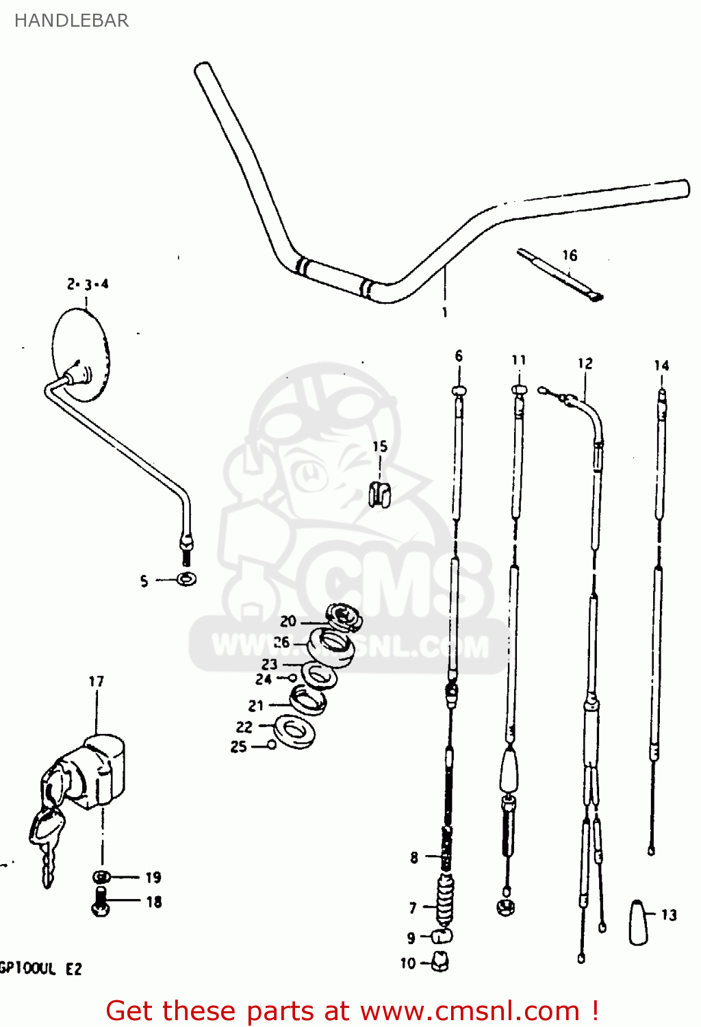 HANDLEBAR GP100 1983 (D) UNITED KINGDOM (E02)