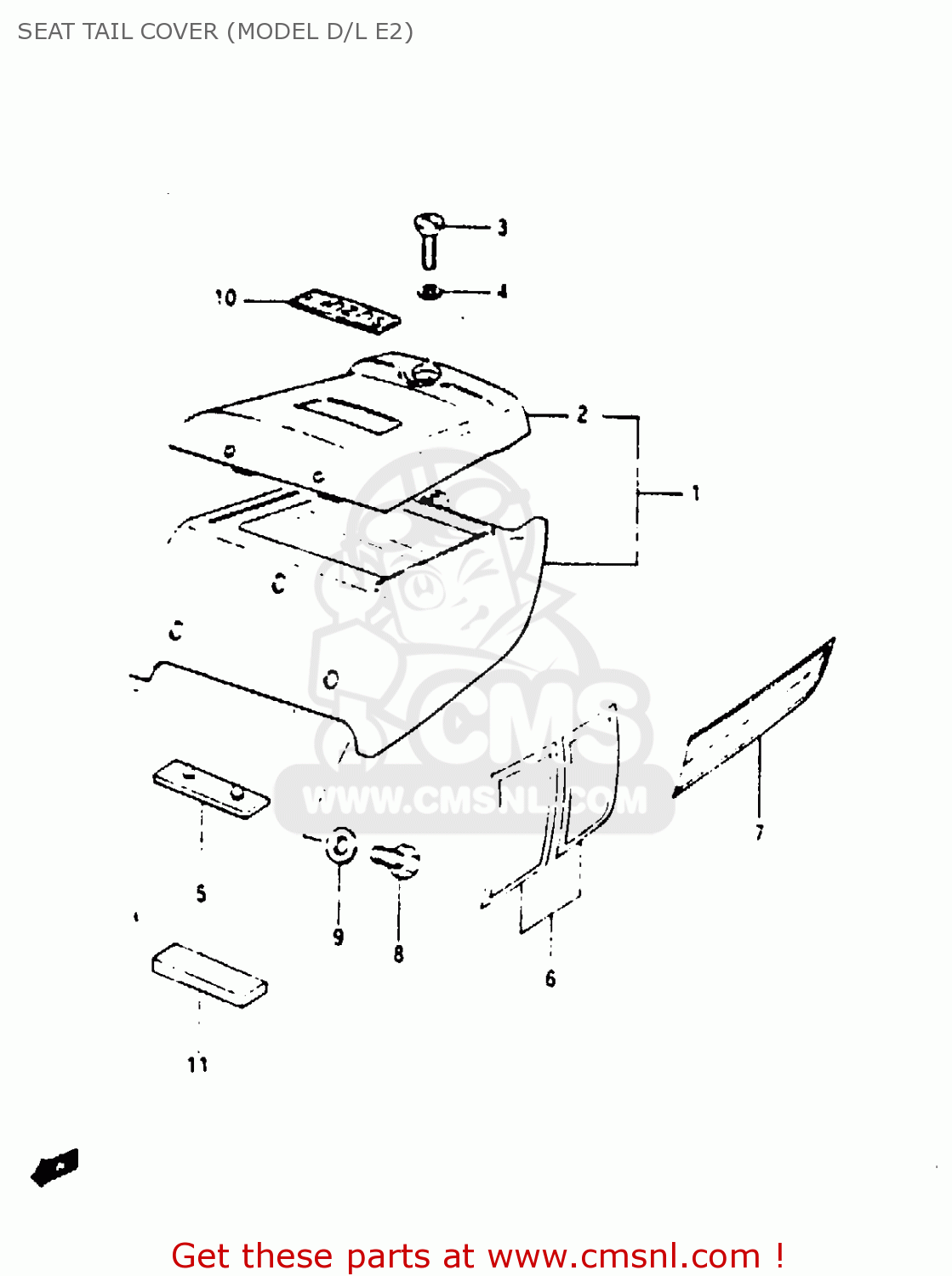 SEAT TAIL COVER (MODEL D/L E2) GP100E 1981 (X) NORWAY (E16)