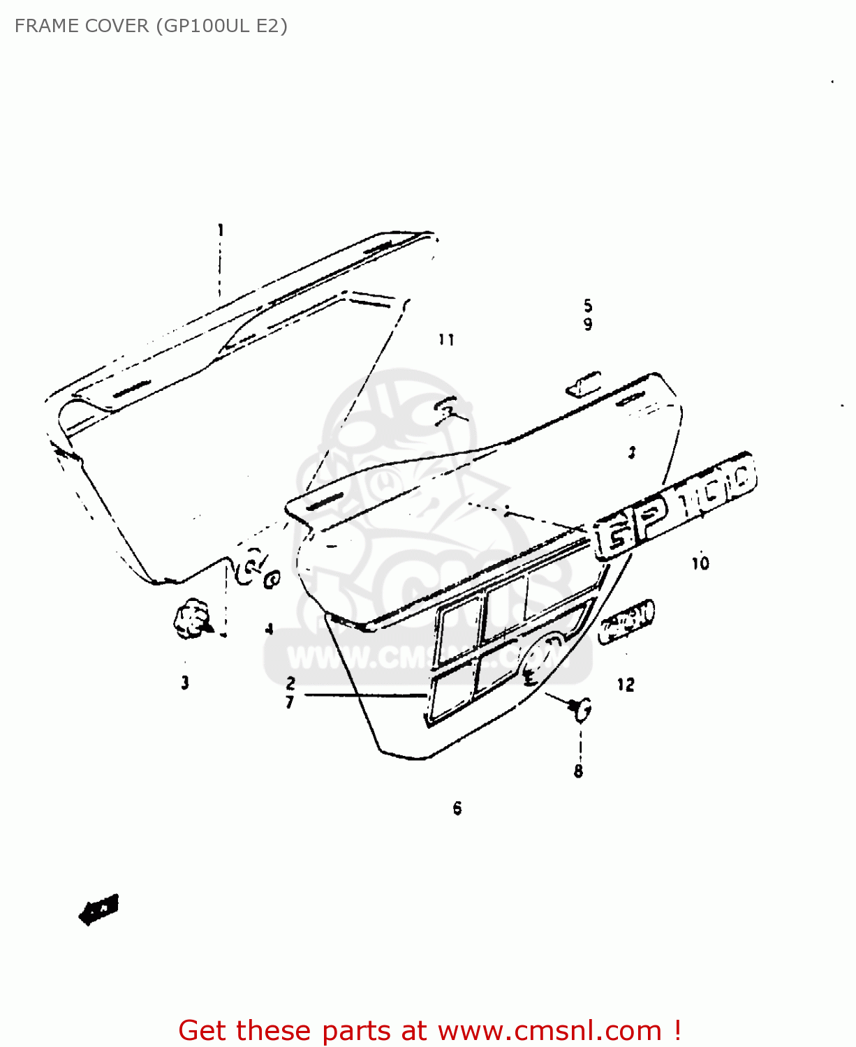 FRAME COVER (GP100UL E2) GP100E 1981 (X) NORWAY (E16)