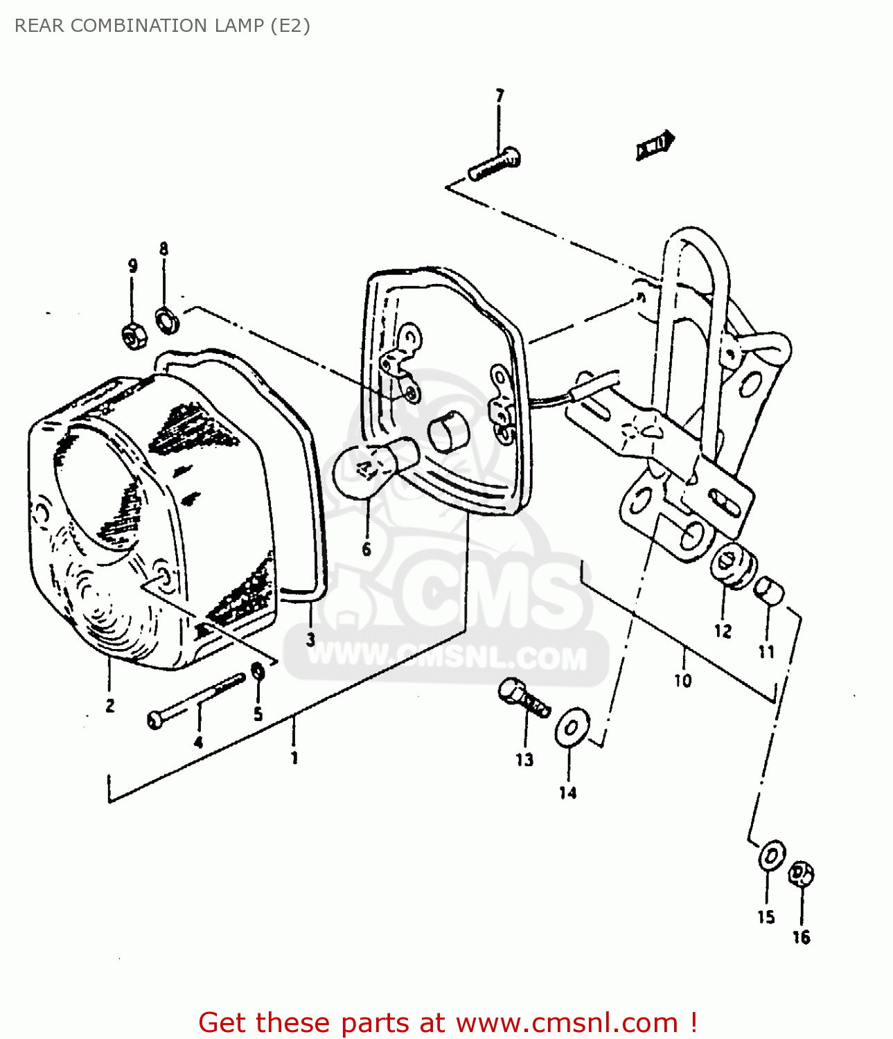 REAR COMBINATION LAMP (E2) GP100E 1983 (D) UNITED KINGDOM NORWAY (E02 E16)
