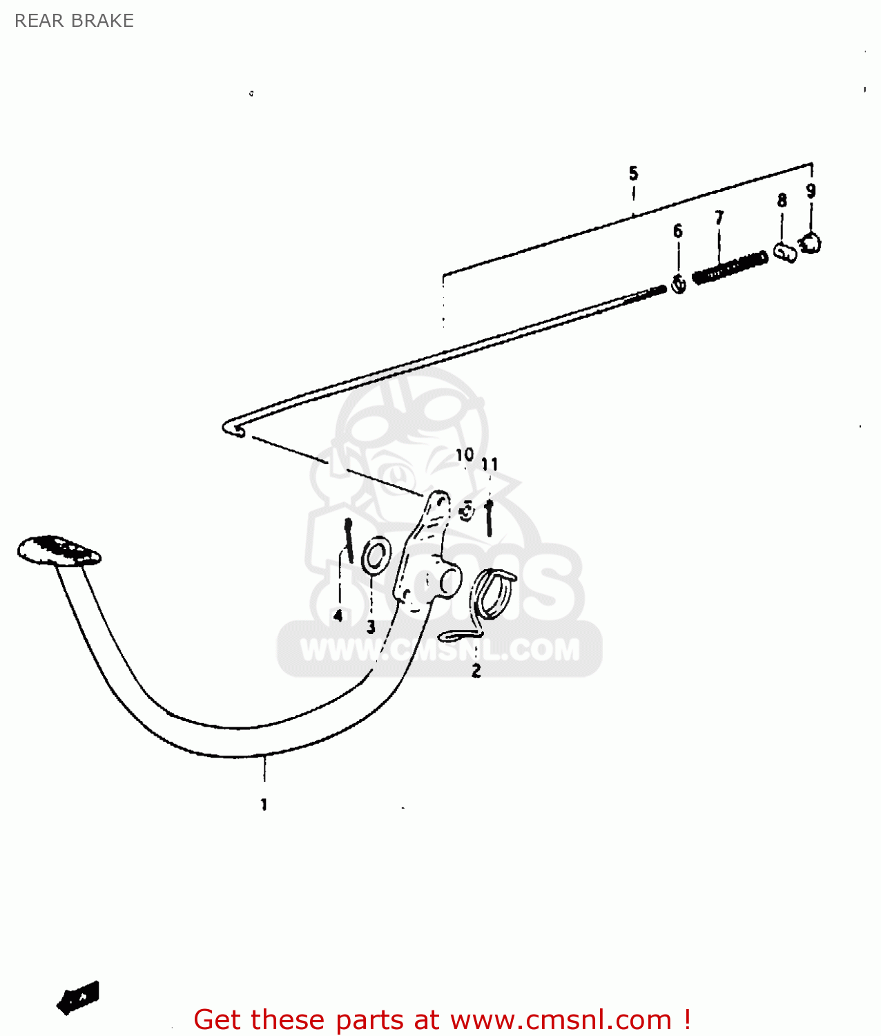 REAR BRAKE GP100E 1983 (D) UNITED KINGDOM NORWAY (E02 E16)