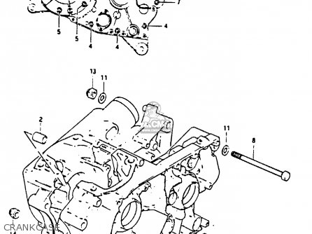 CRANKCASE - GP100E 1983 (D) UNITED KINGDOM NORWAY (E02 E16)